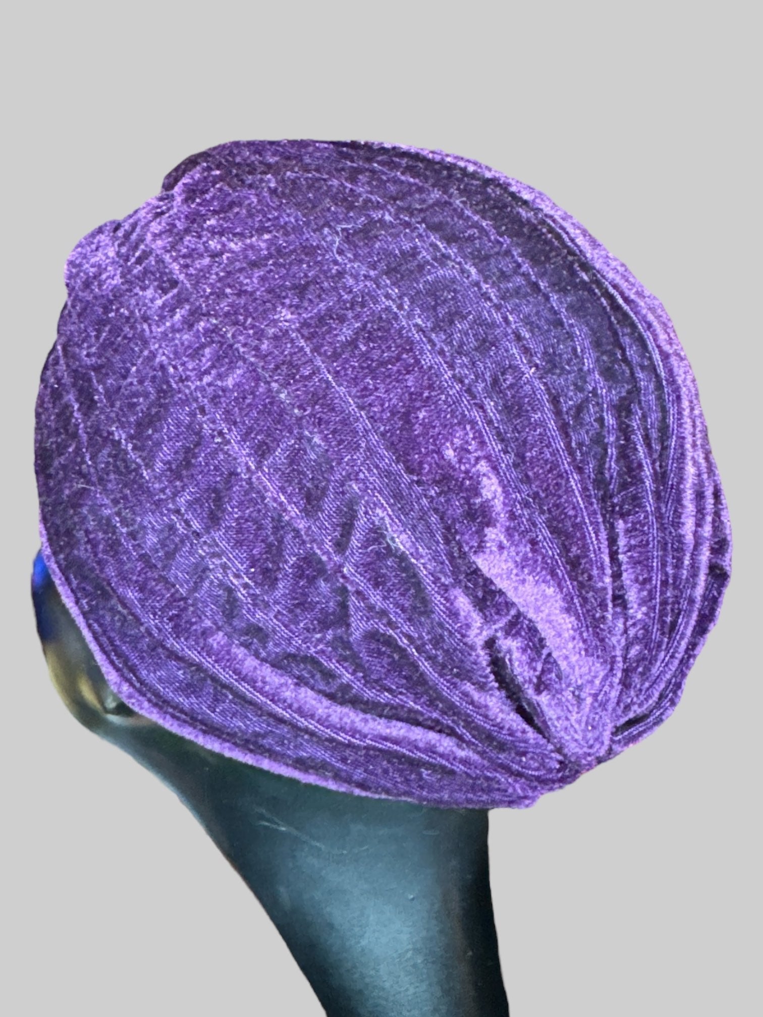 purple velvet hat