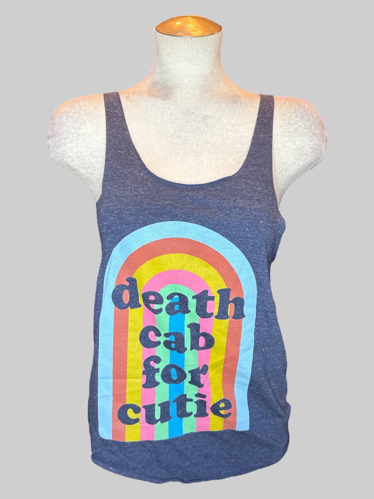 M Heathered navy blue death cab for cutie racer back tank top