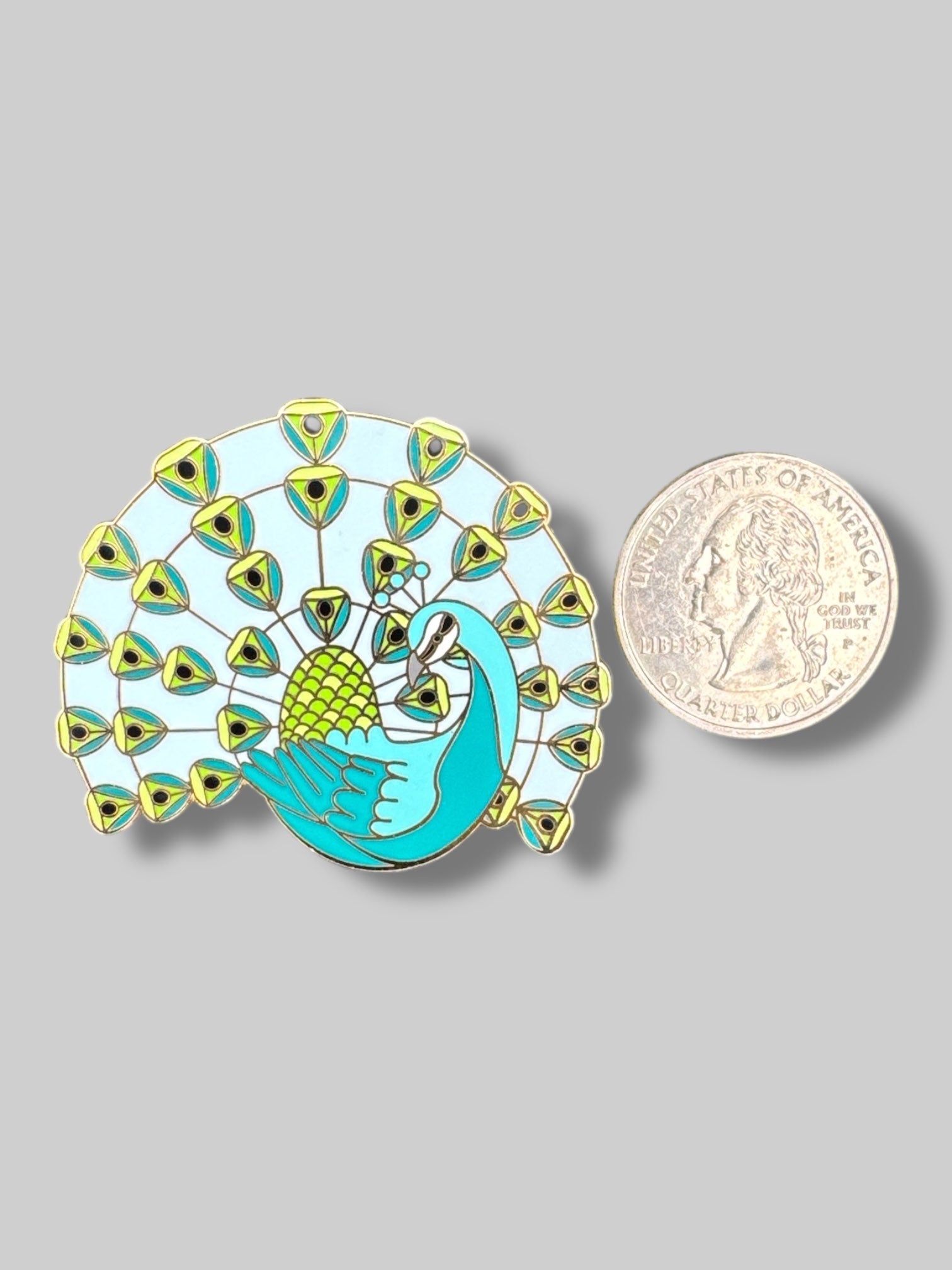Enamel peacock pin