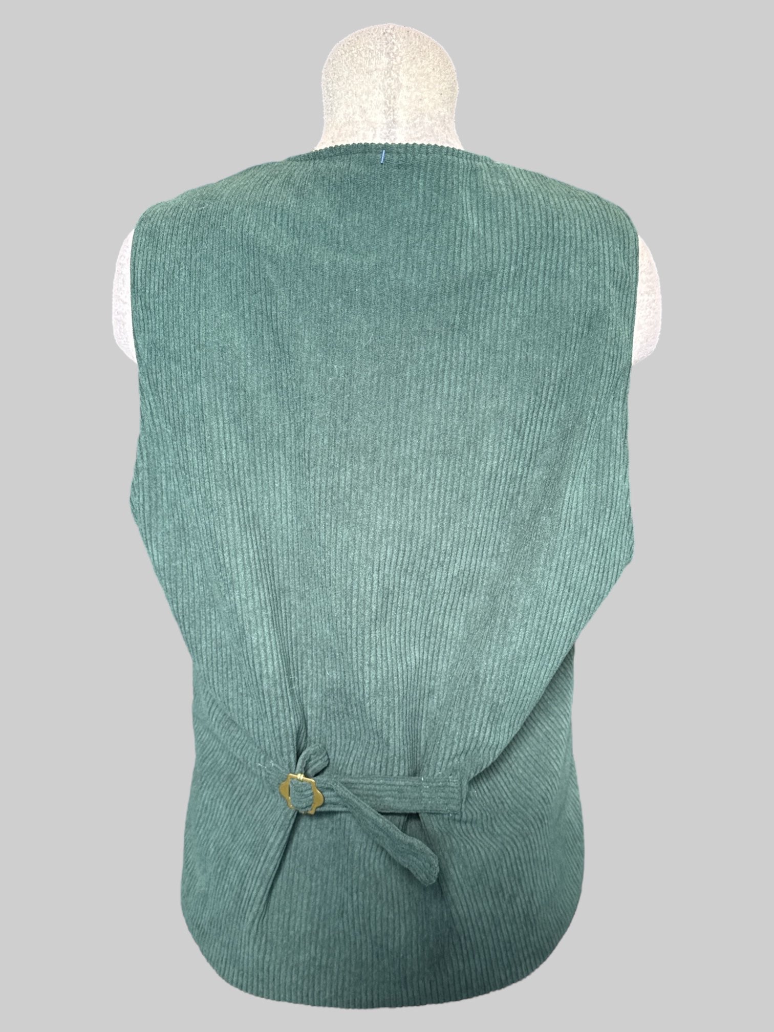 0X dark green corduroy button up vest