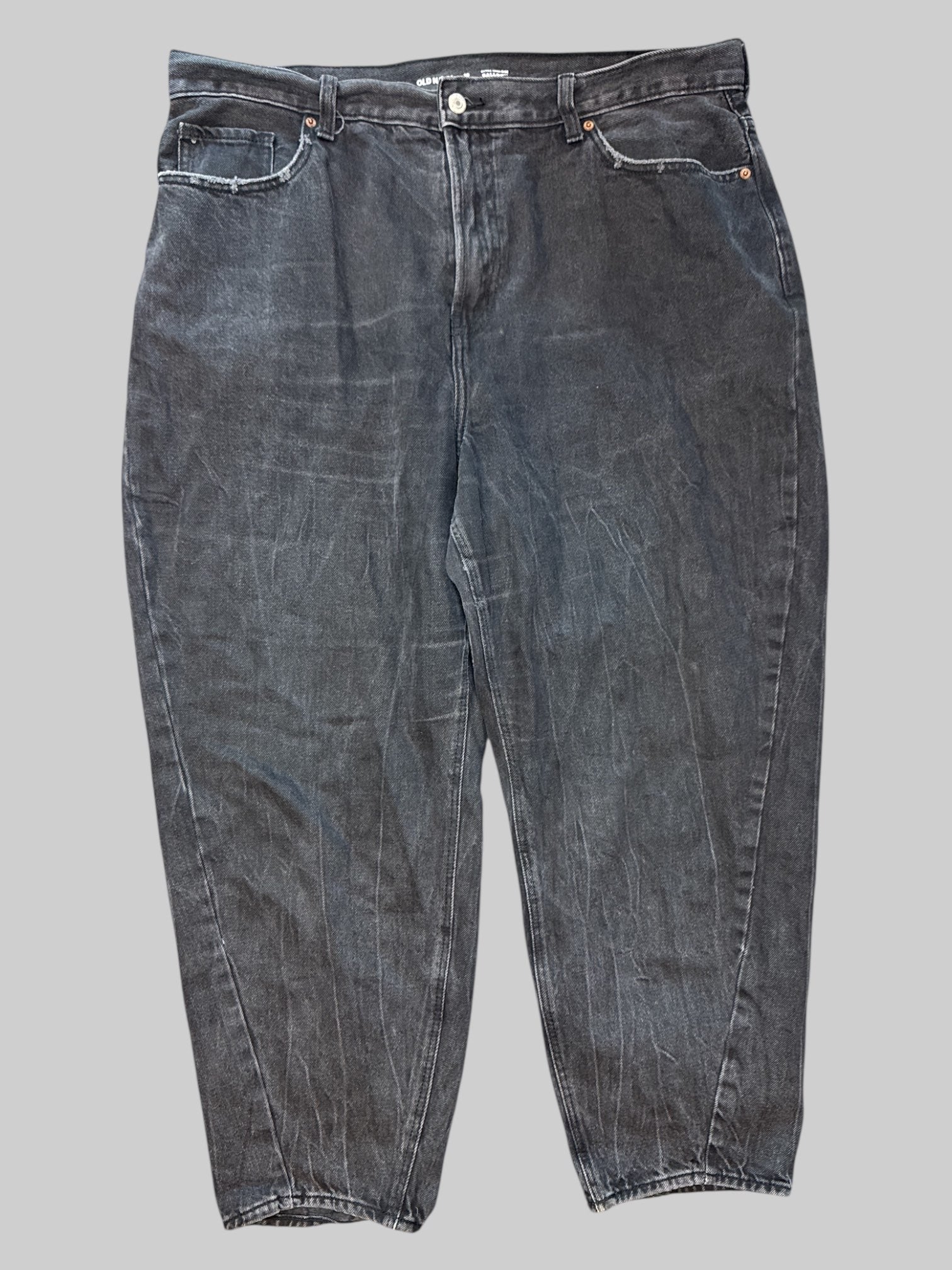 0X Black acid wash extra high rise balloon jeans