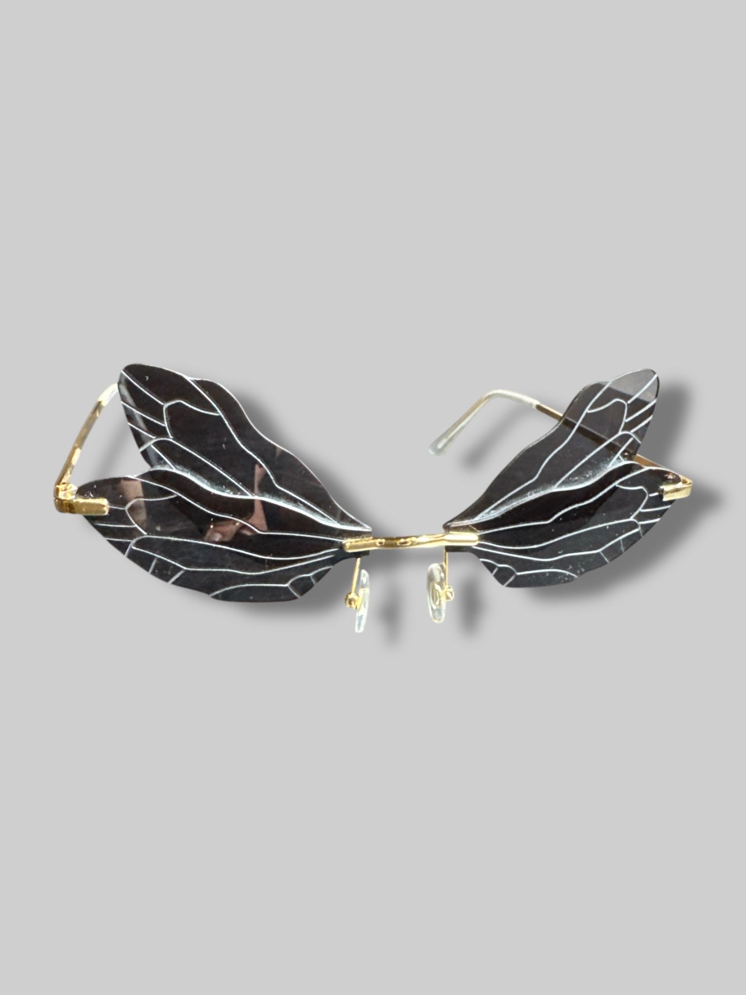 Black and gold Bee wing shaped sunglasses