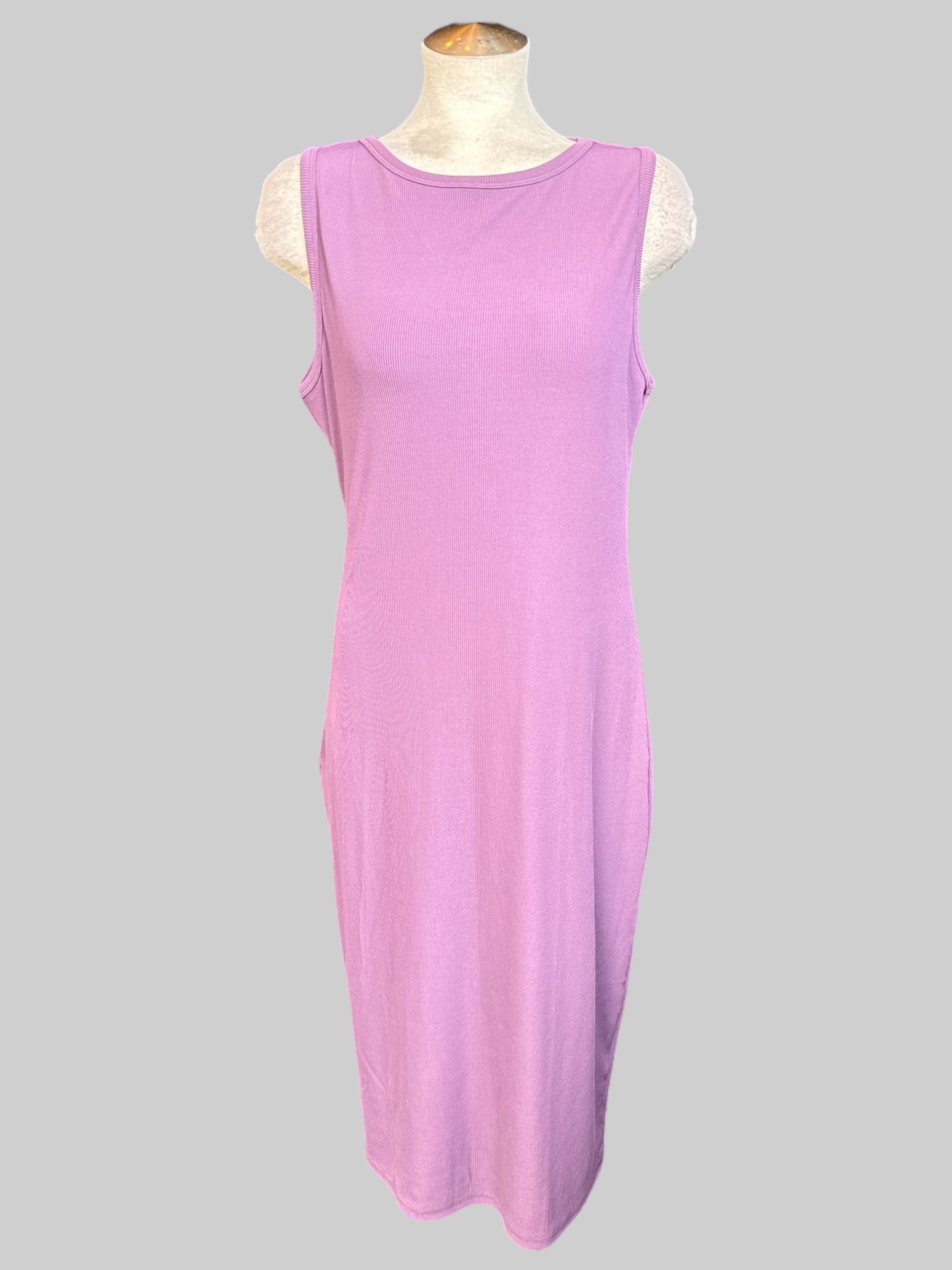 0X Purple ribbed body con dress