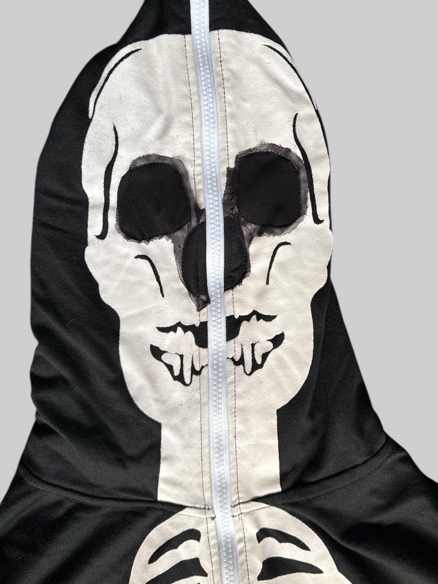 0X NWT Black skeleton zip up cozy jumpsuit
