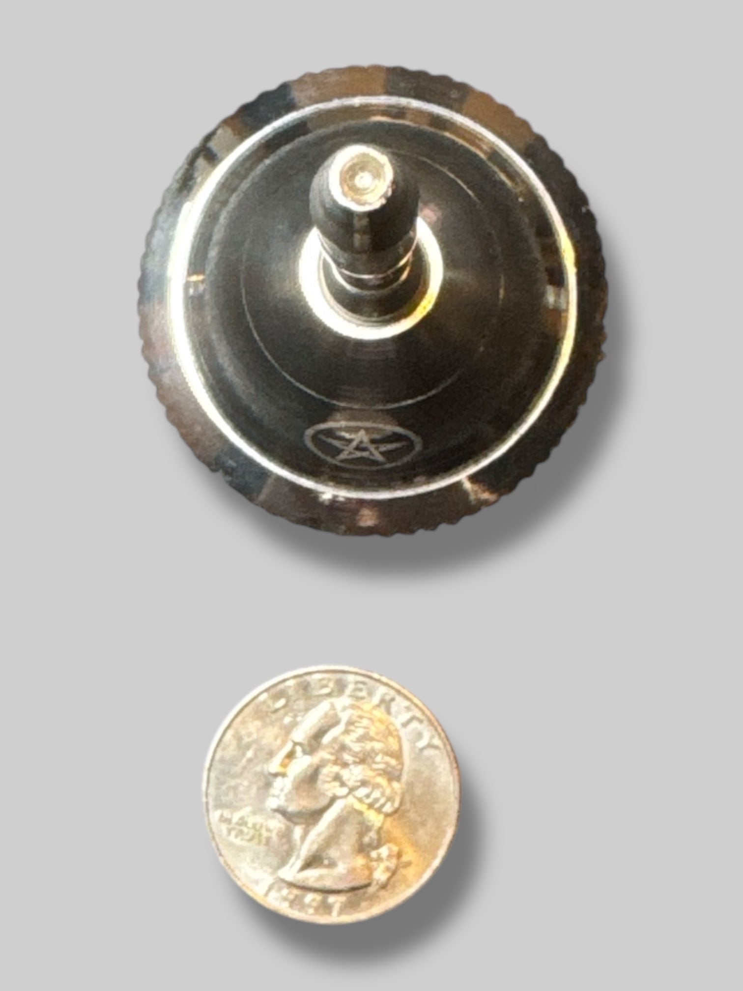 Silver tone bell with pentagram