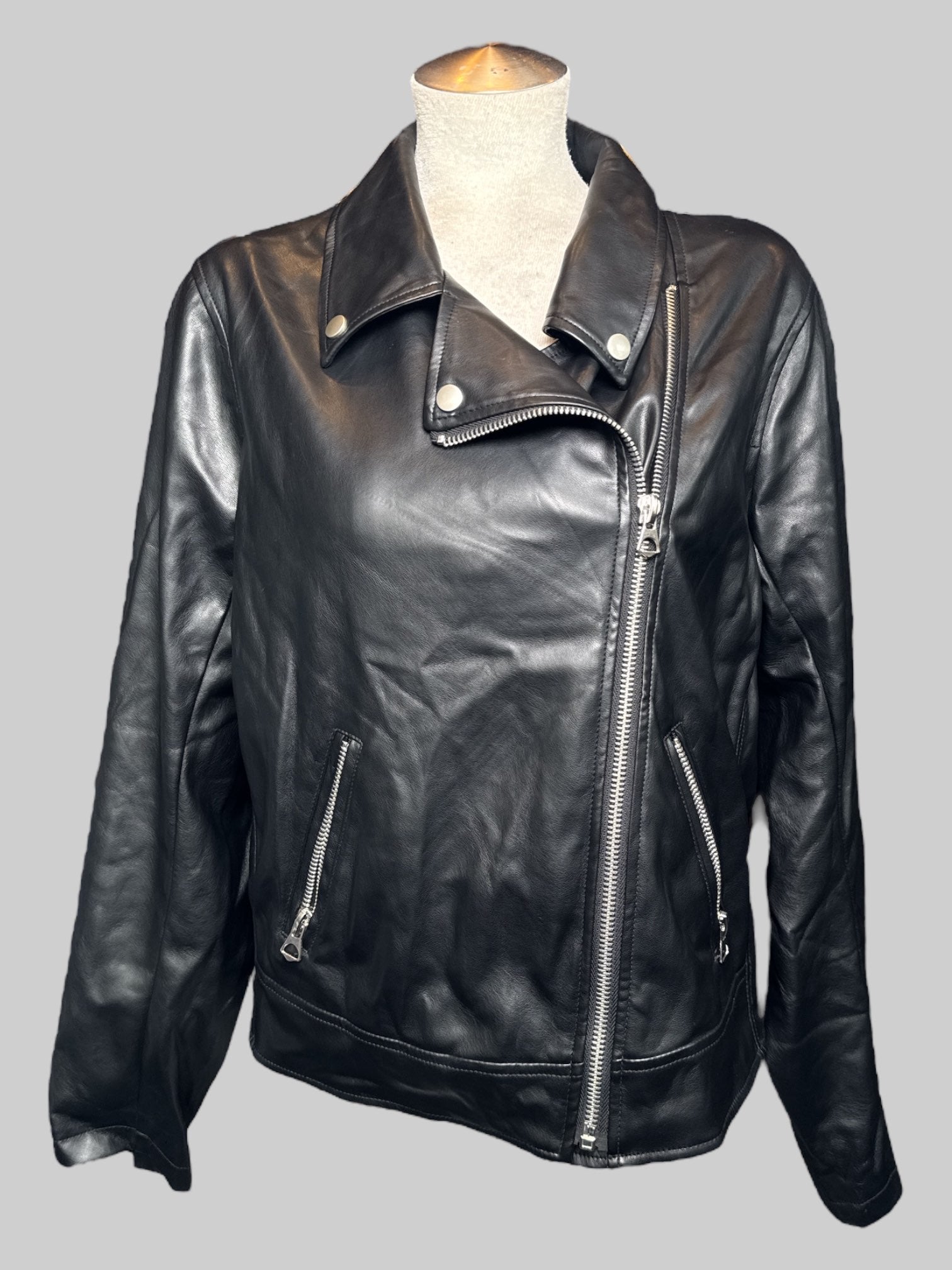 1X Torrid black pleather zip up jacket