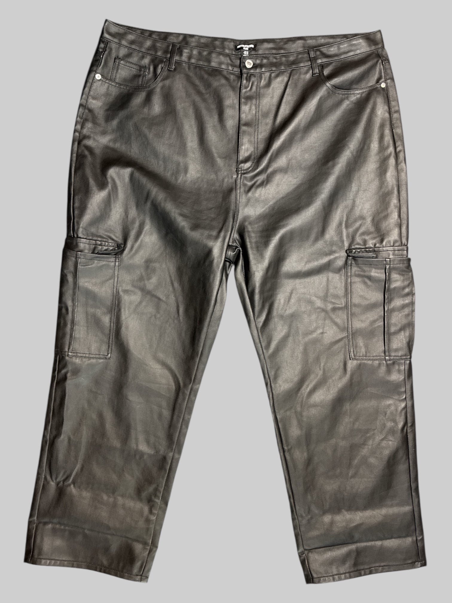 3X black pleather pants