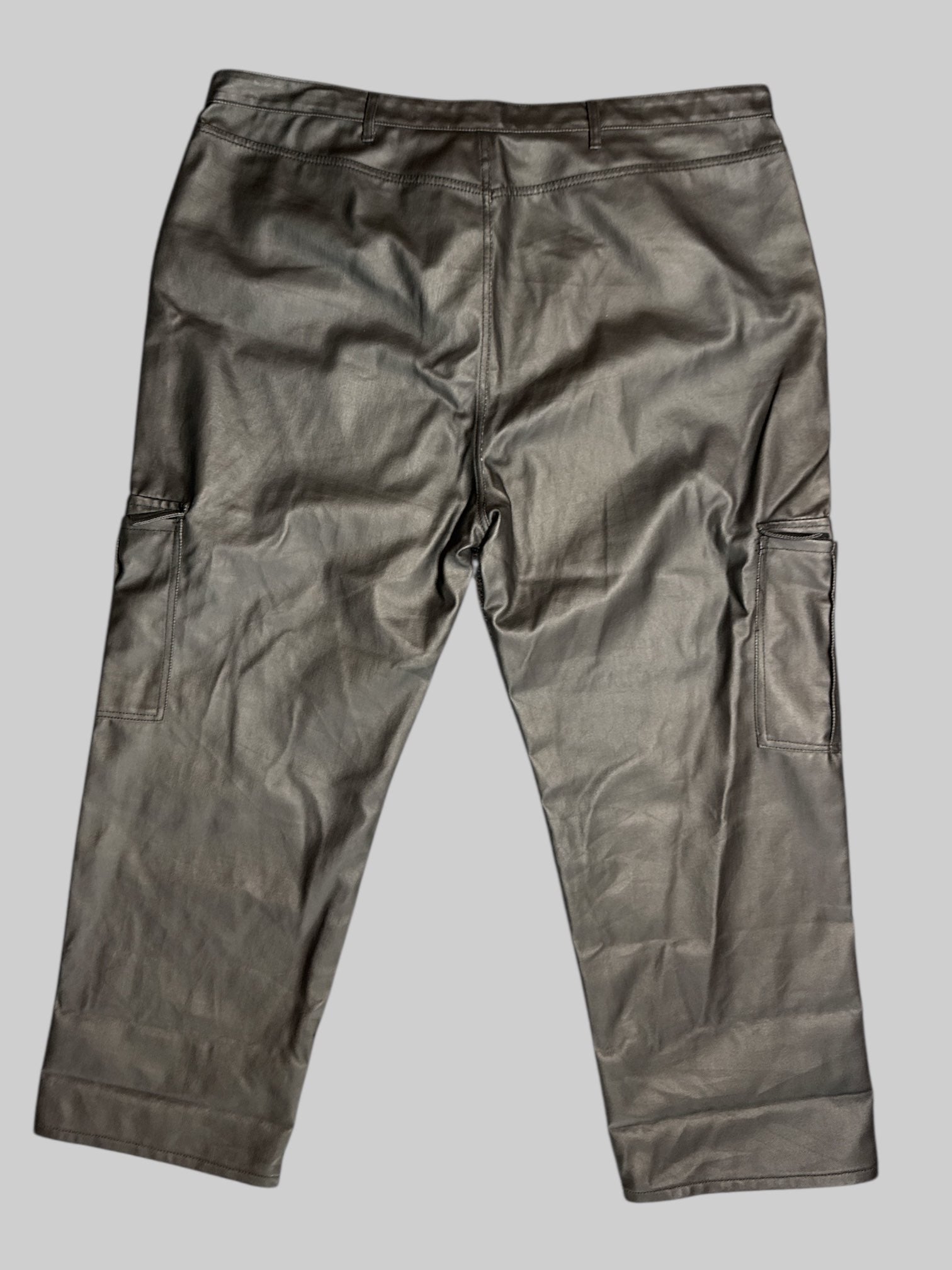 3X black pleather pants