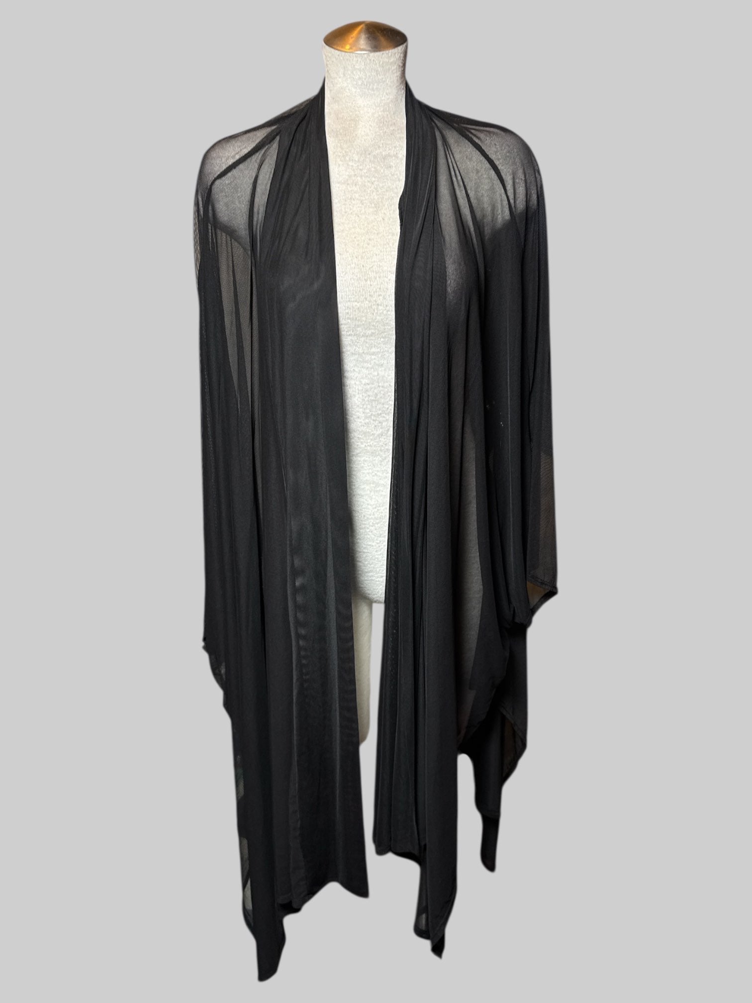 5X black sheer cardigan