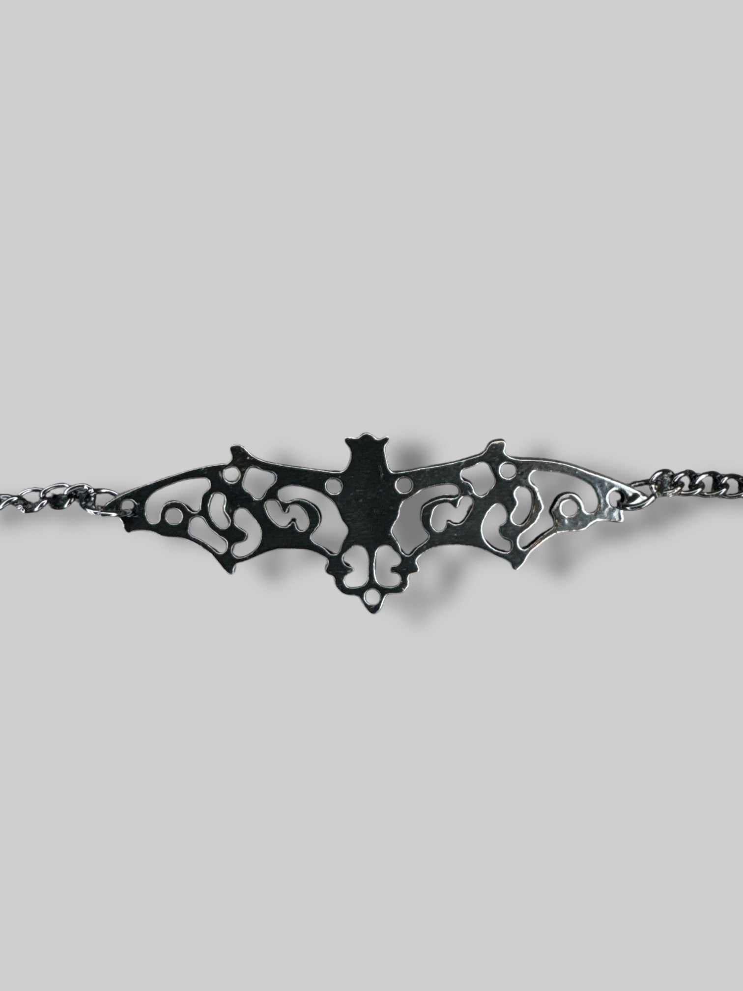 Black metal eyeglasses chains with bats
