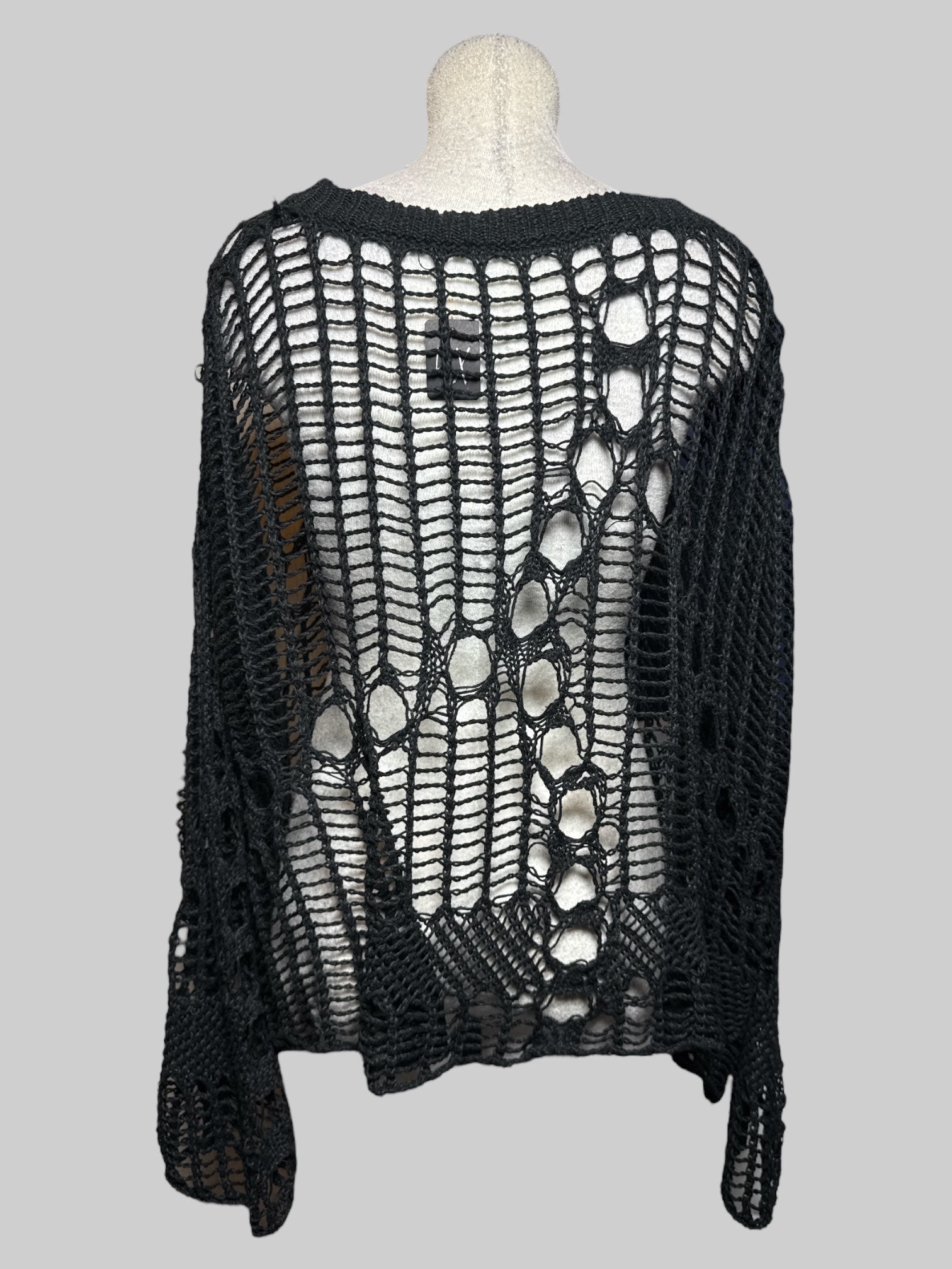 4X black loose knit sweater