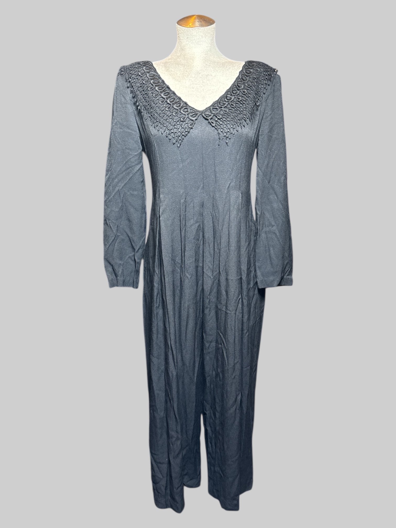 M black vintage jumpsuit with lace