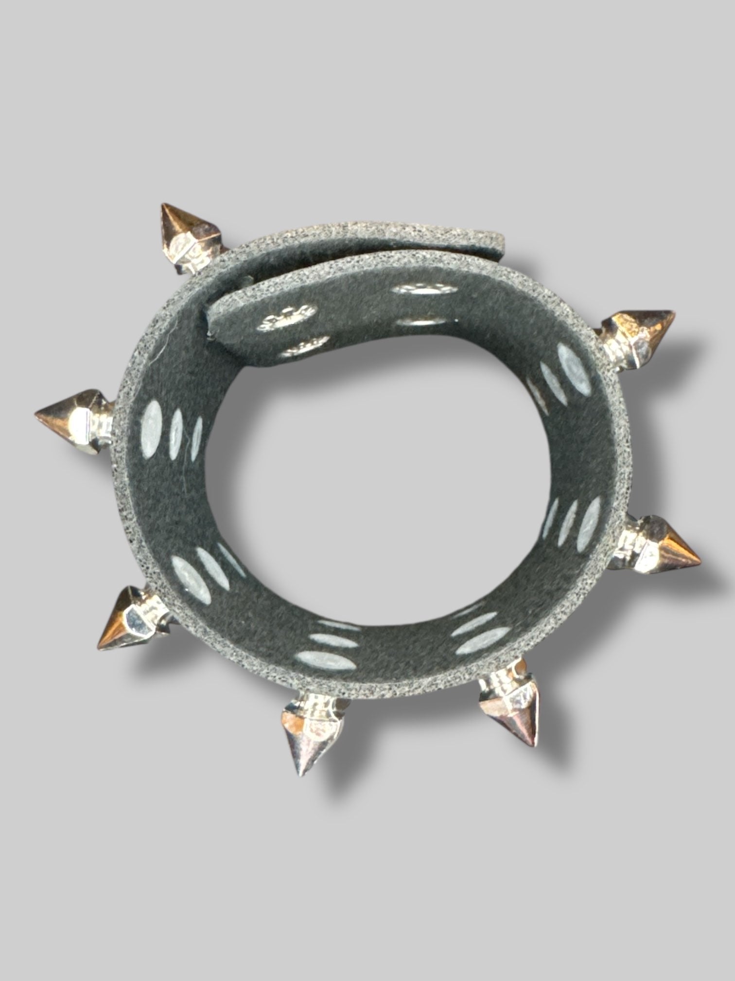 Black leather bracelet with snap buttons