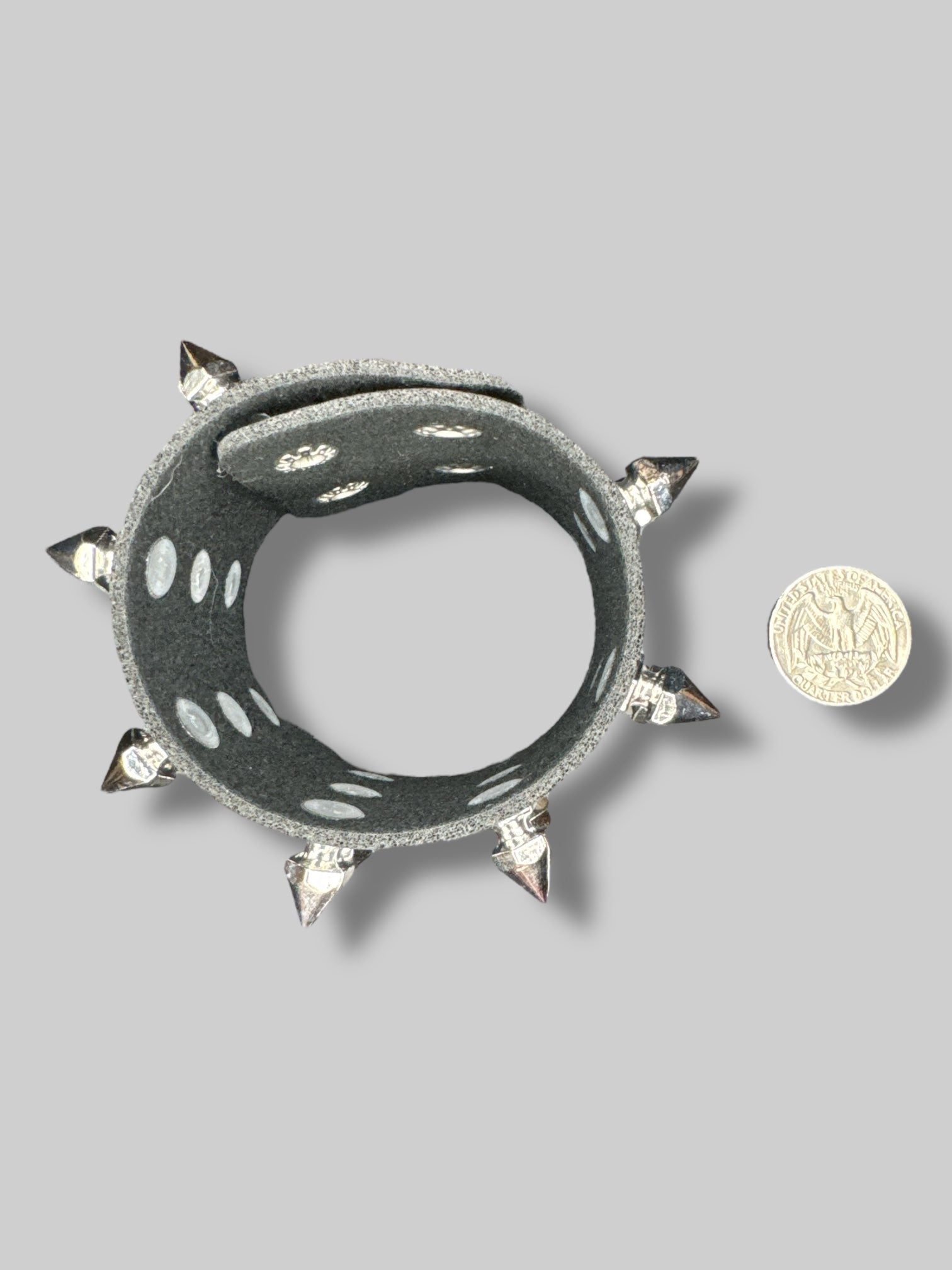 Black leather bracelet with snap buttons