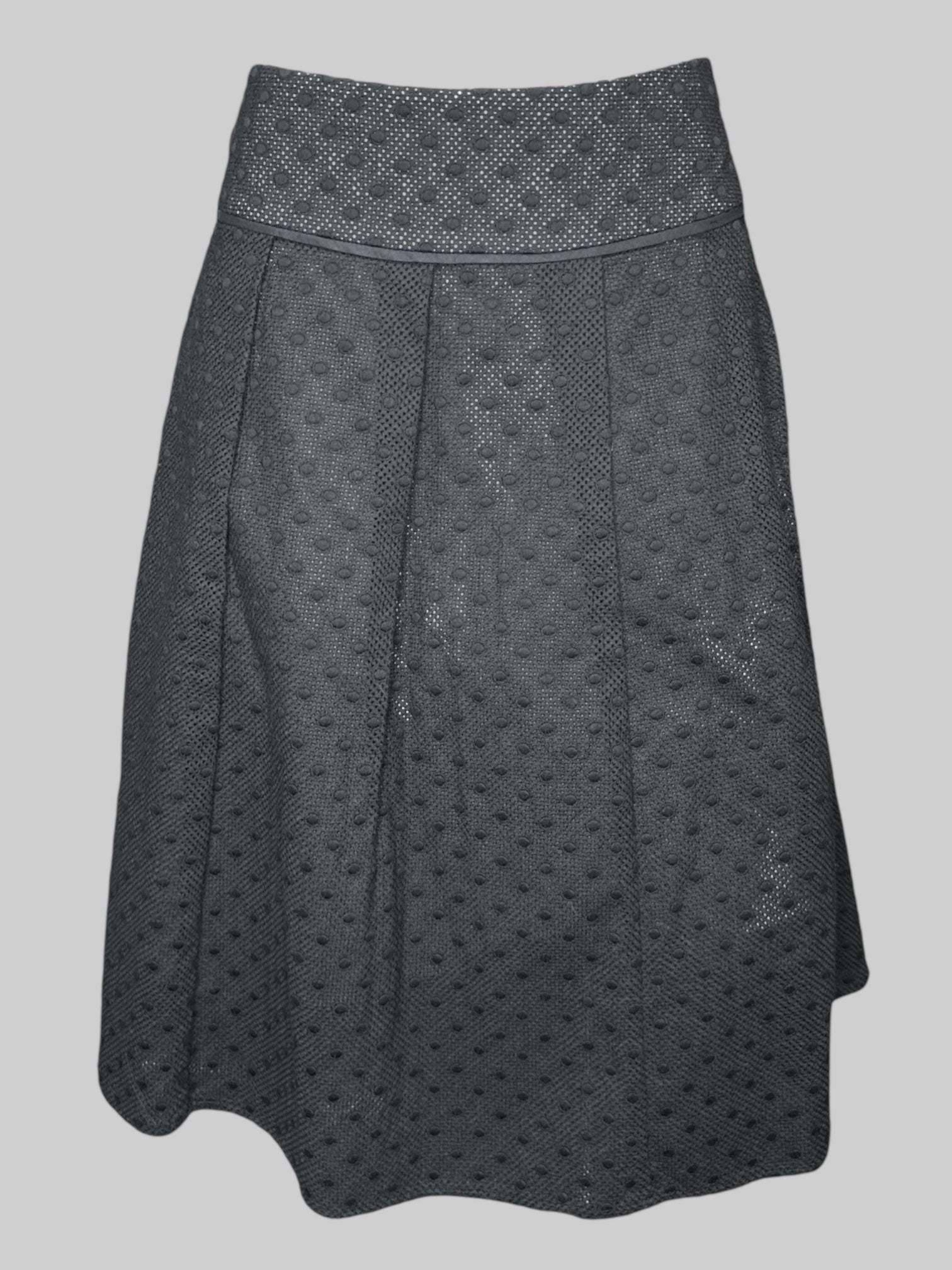 L black mesh skirt with polkadots, and zipper on side