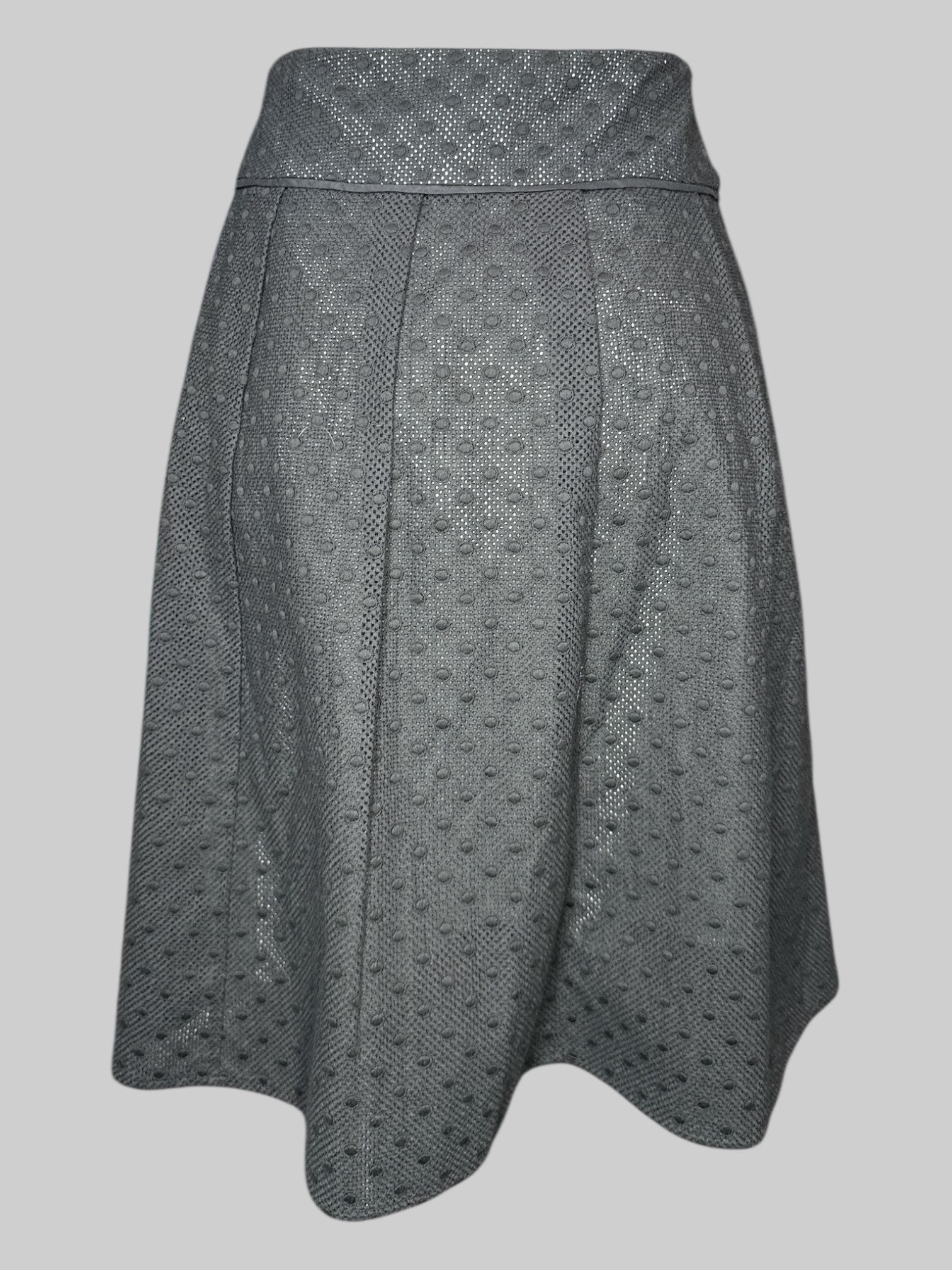 L black mesh skirt with polkadots, and zipper on side