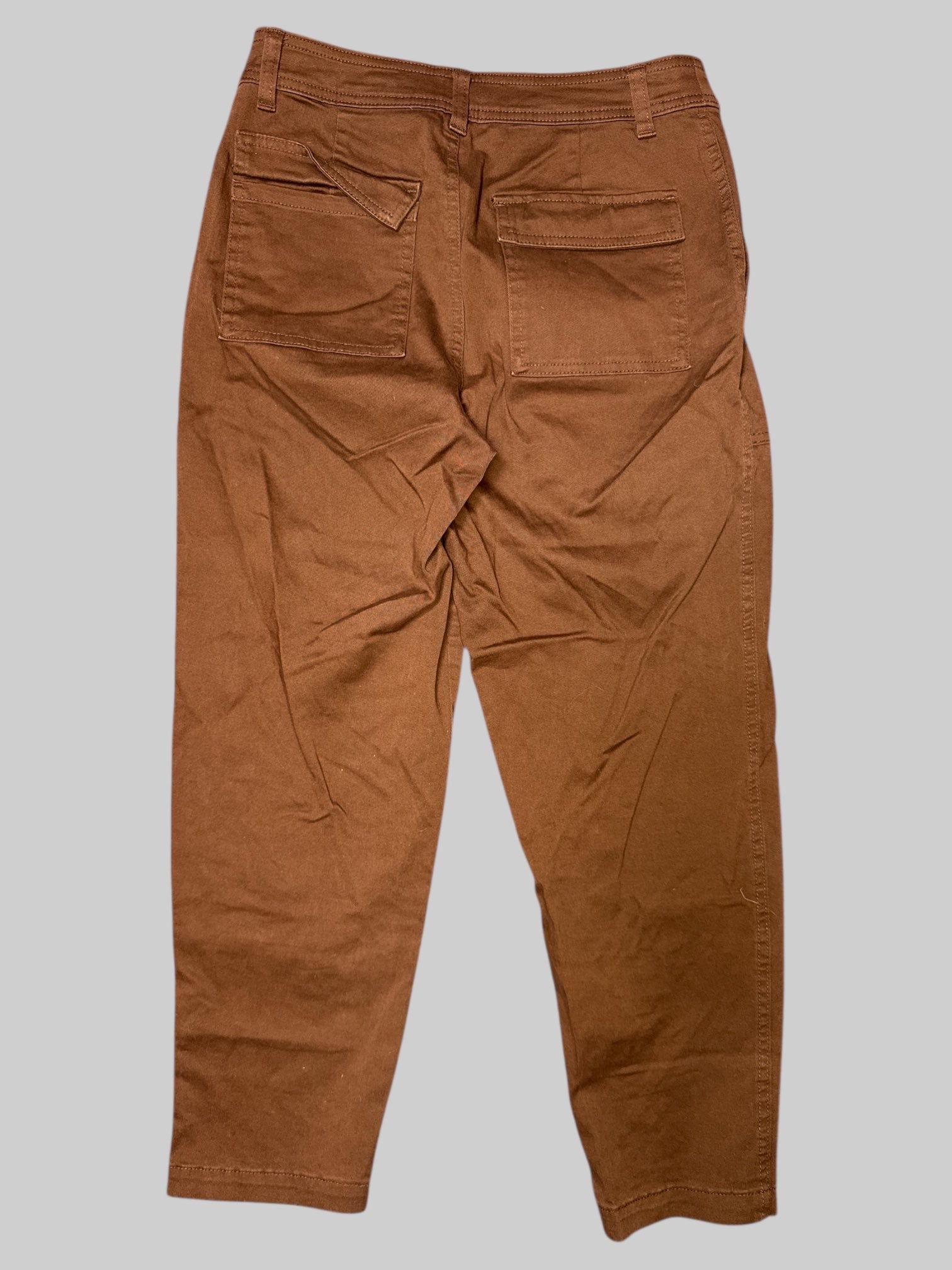M brown pants with belt, loops, and large pockets