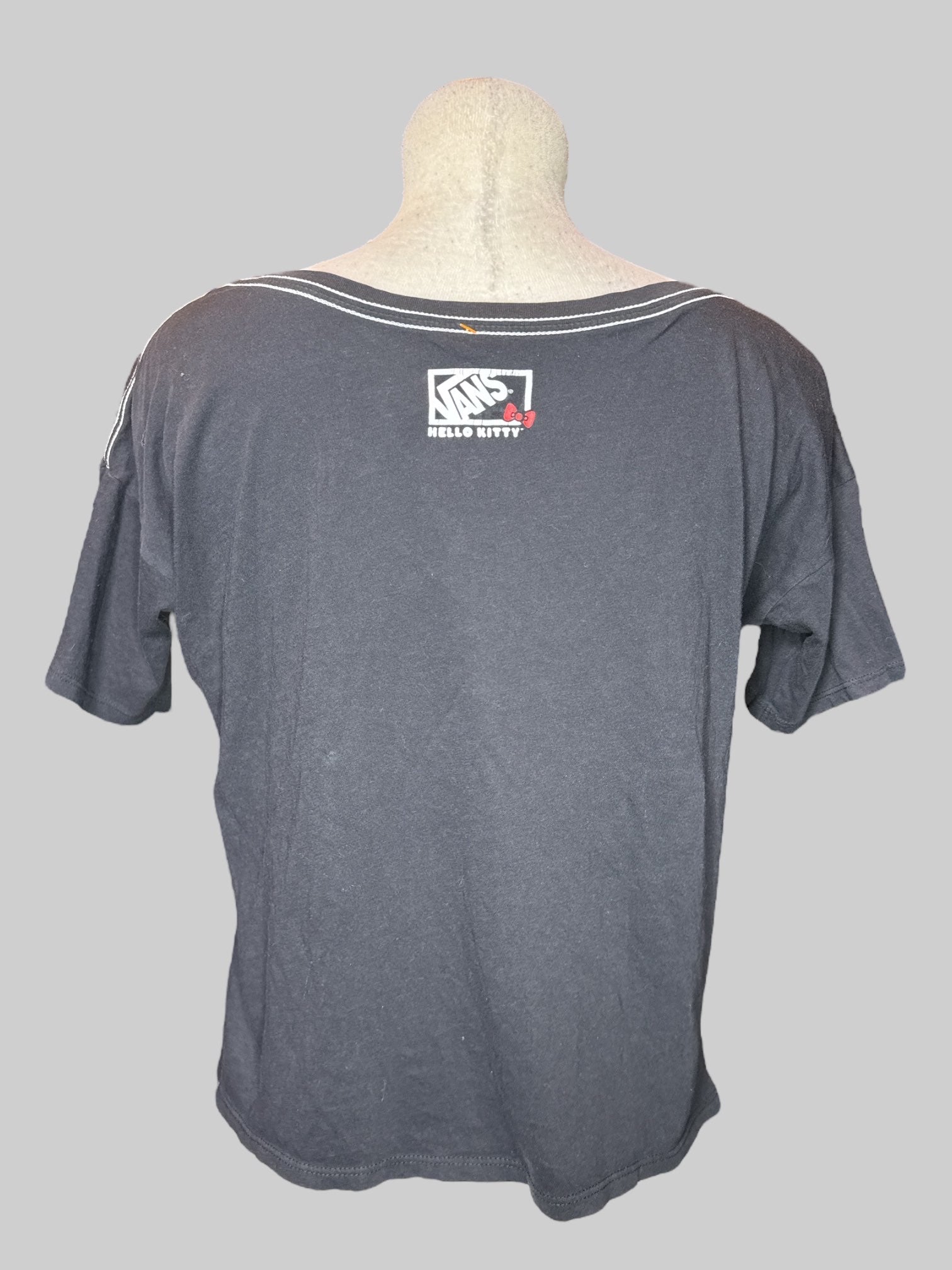 S black tee with Hello Kitty graphic on front