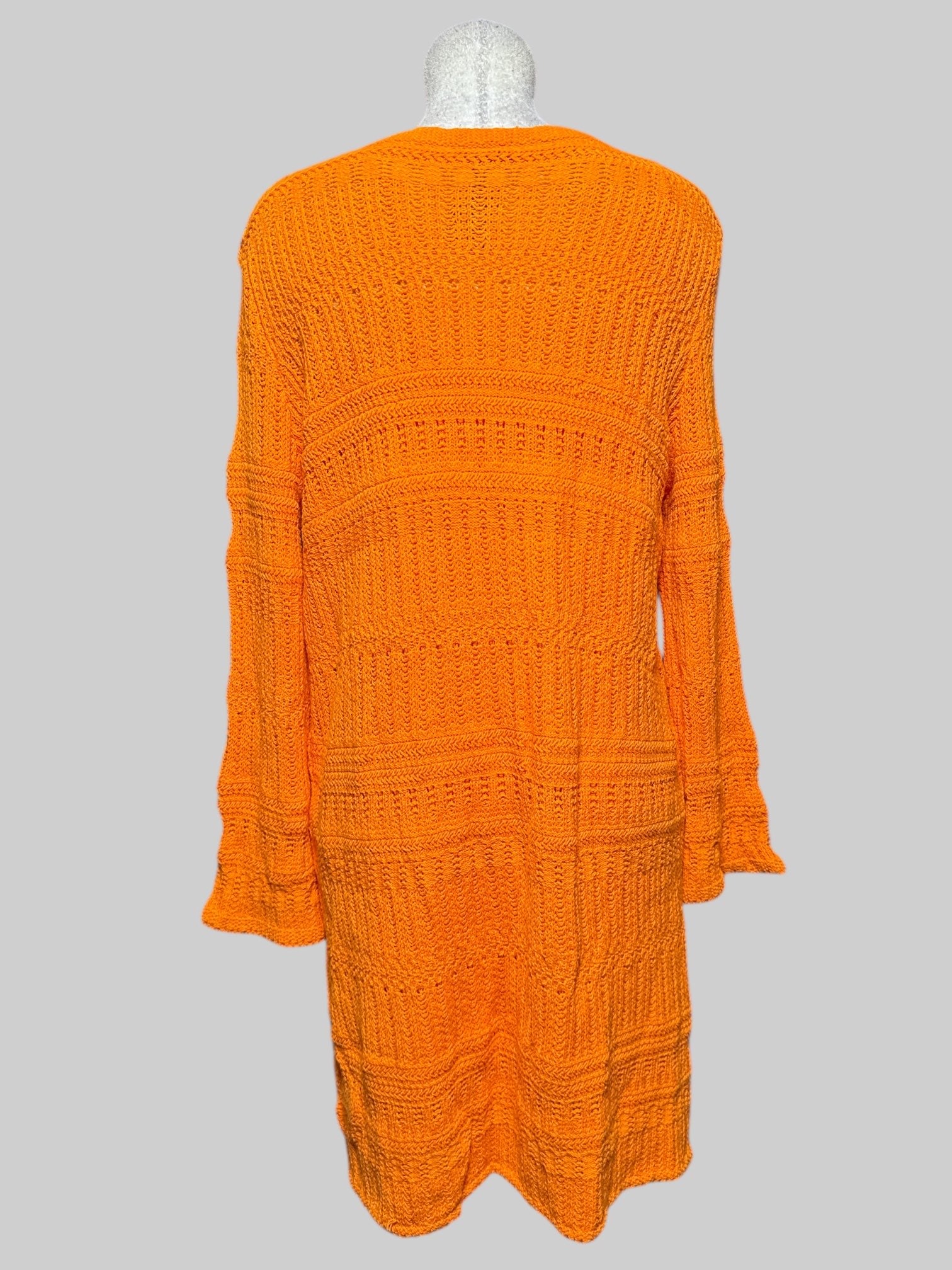 0X NWT orange chunky knit dress with orange slip underneath