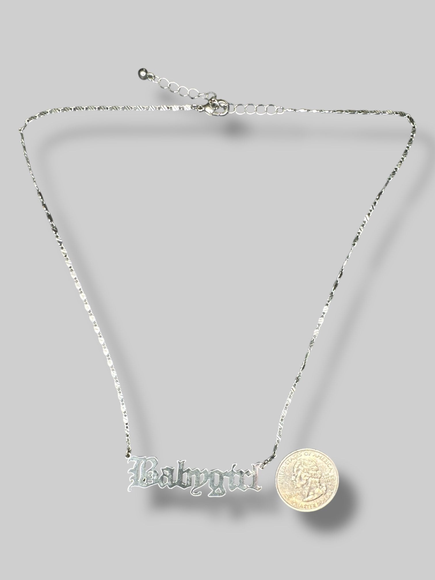 Silver tone Baby Girl necklace