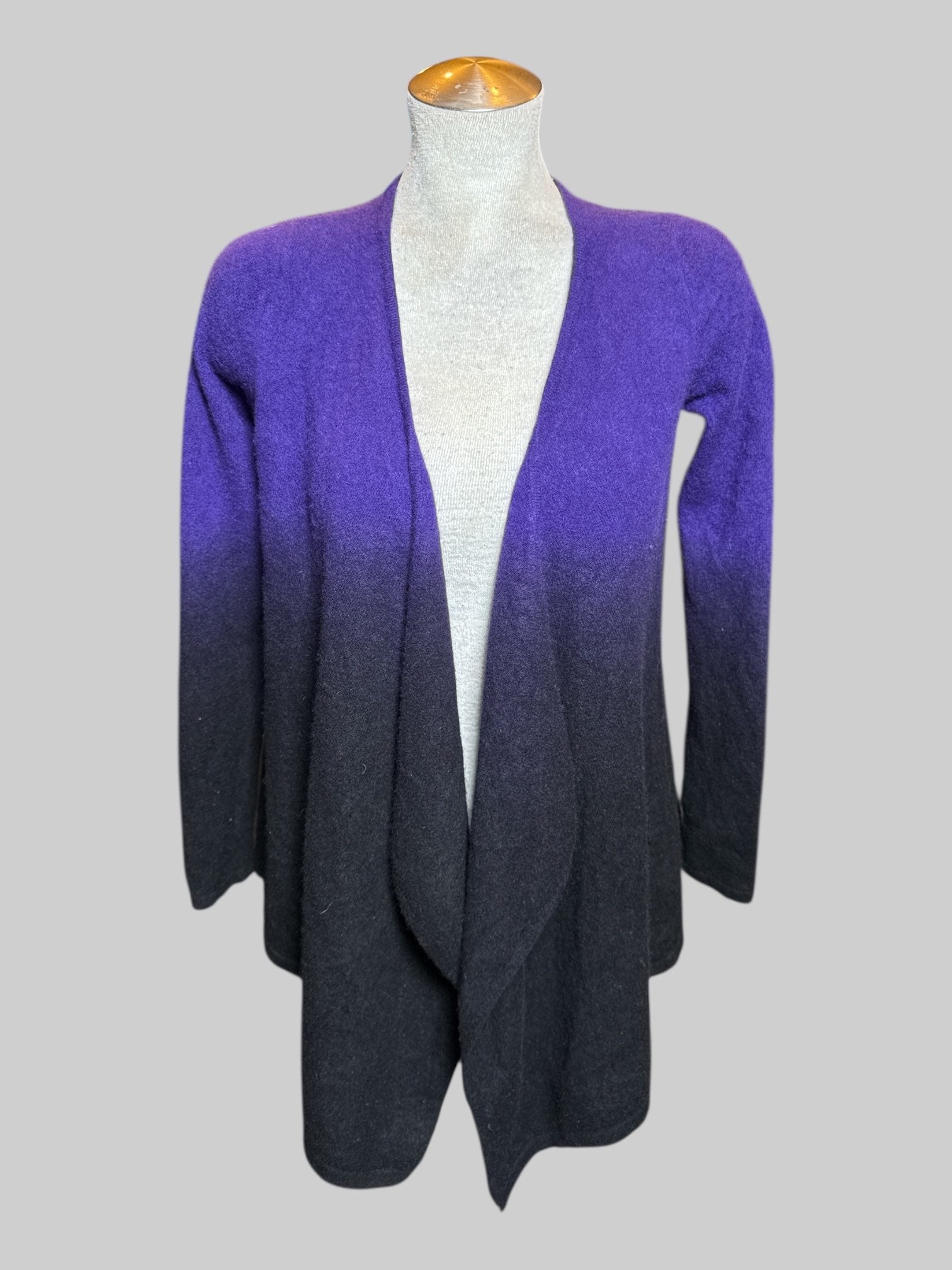 XL purple and black ombre knit cardigan