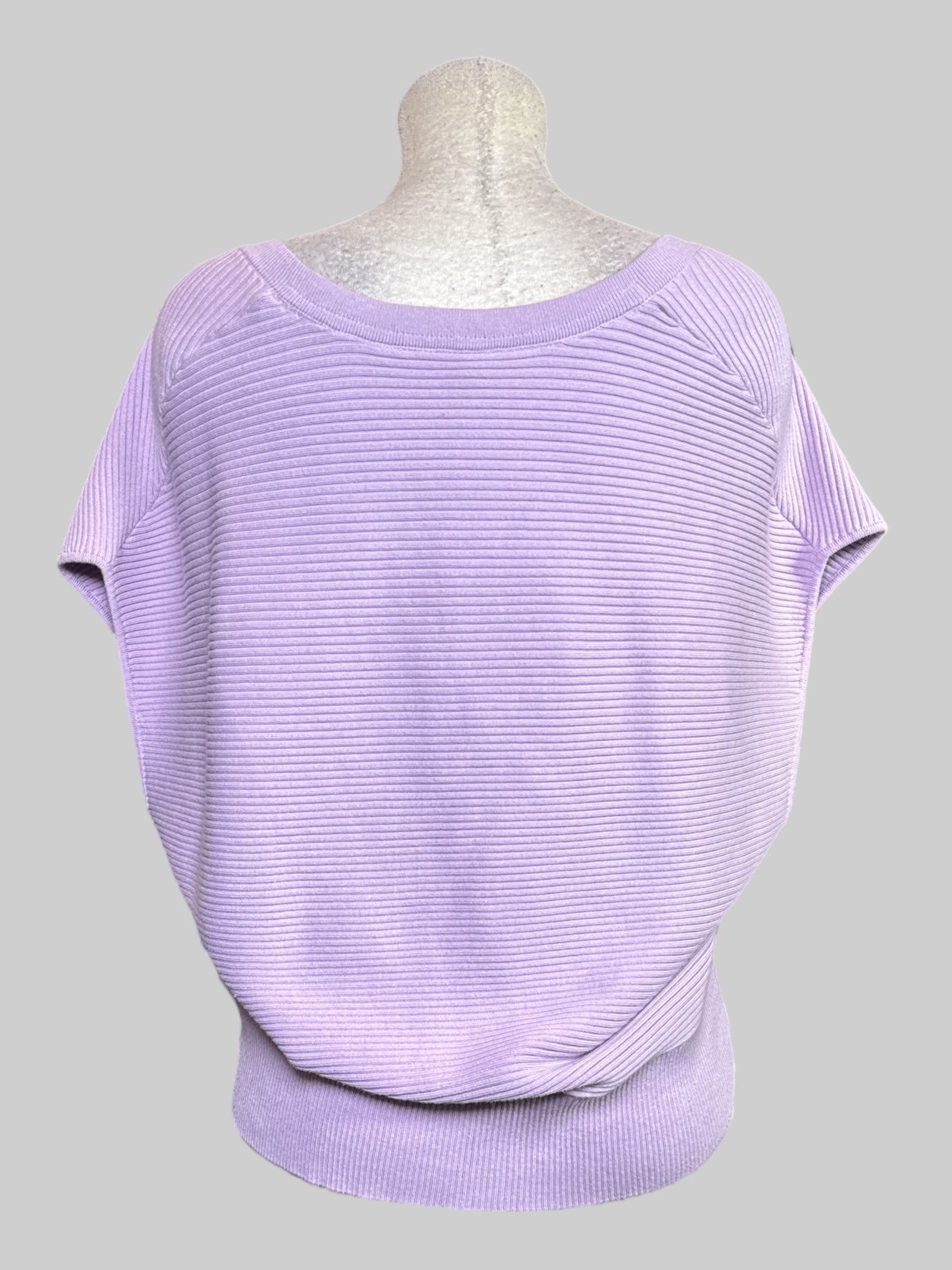 2X light purple ribbed sleeveless jacket