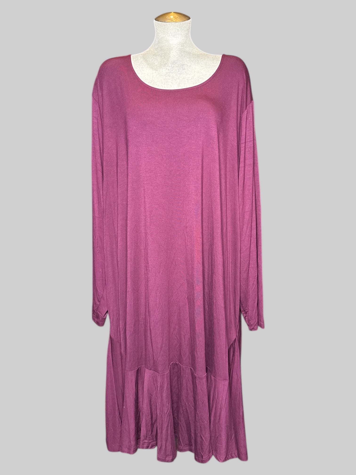 7X burgundy long sleeve flowy dress