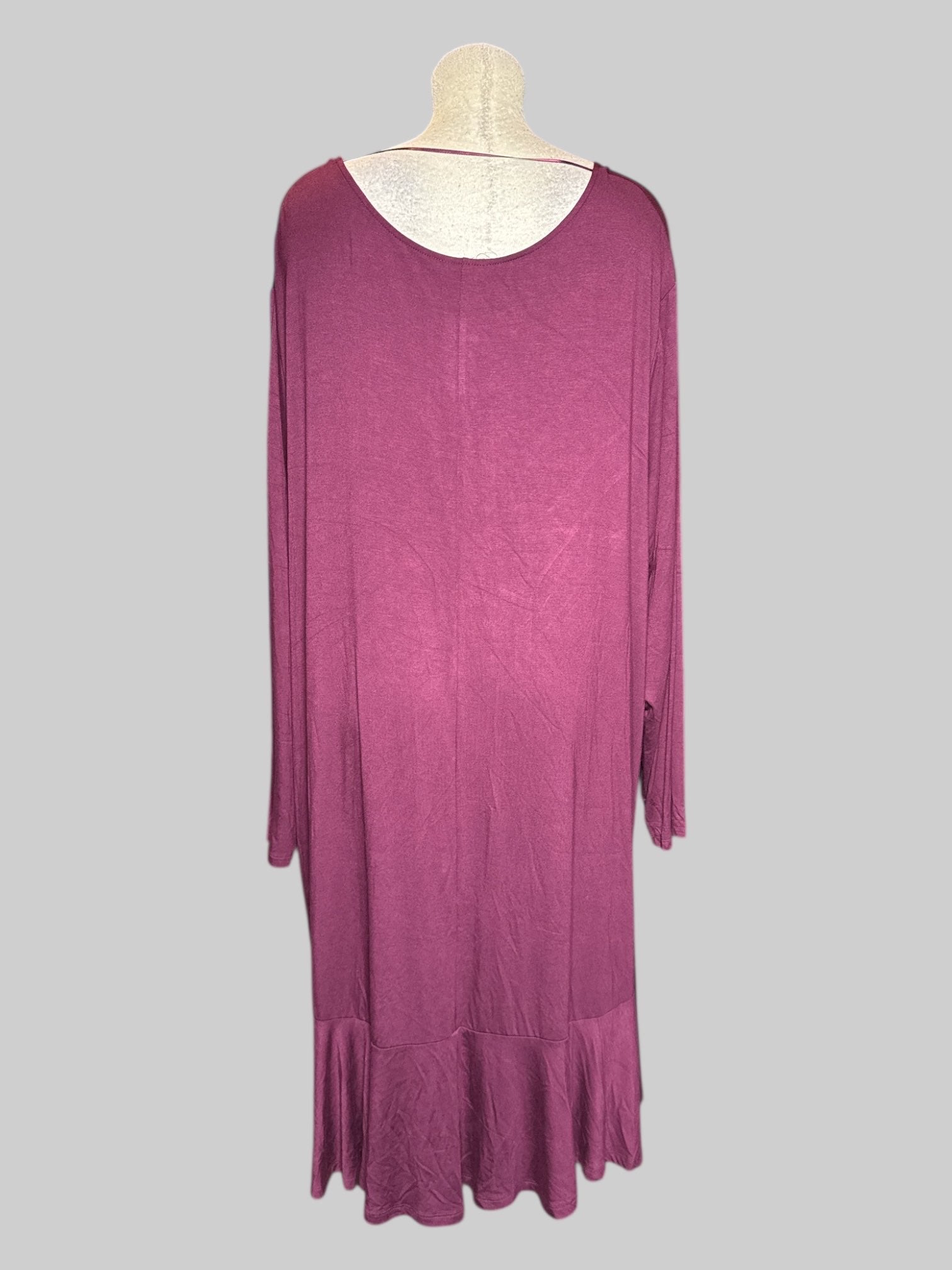 7X burgundy long sleeve flowy dress