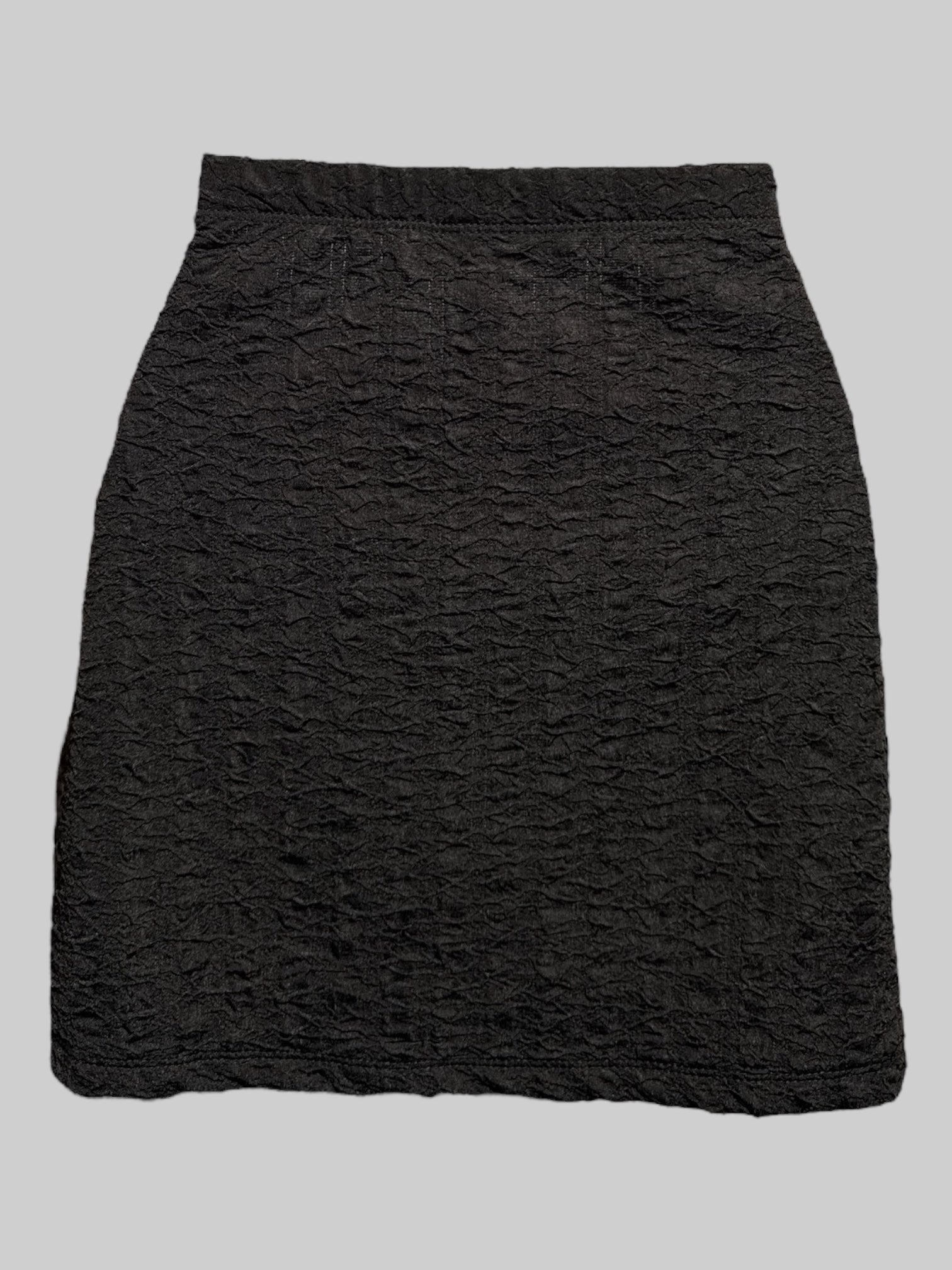 S black and gray textured paneled stretchy skirt