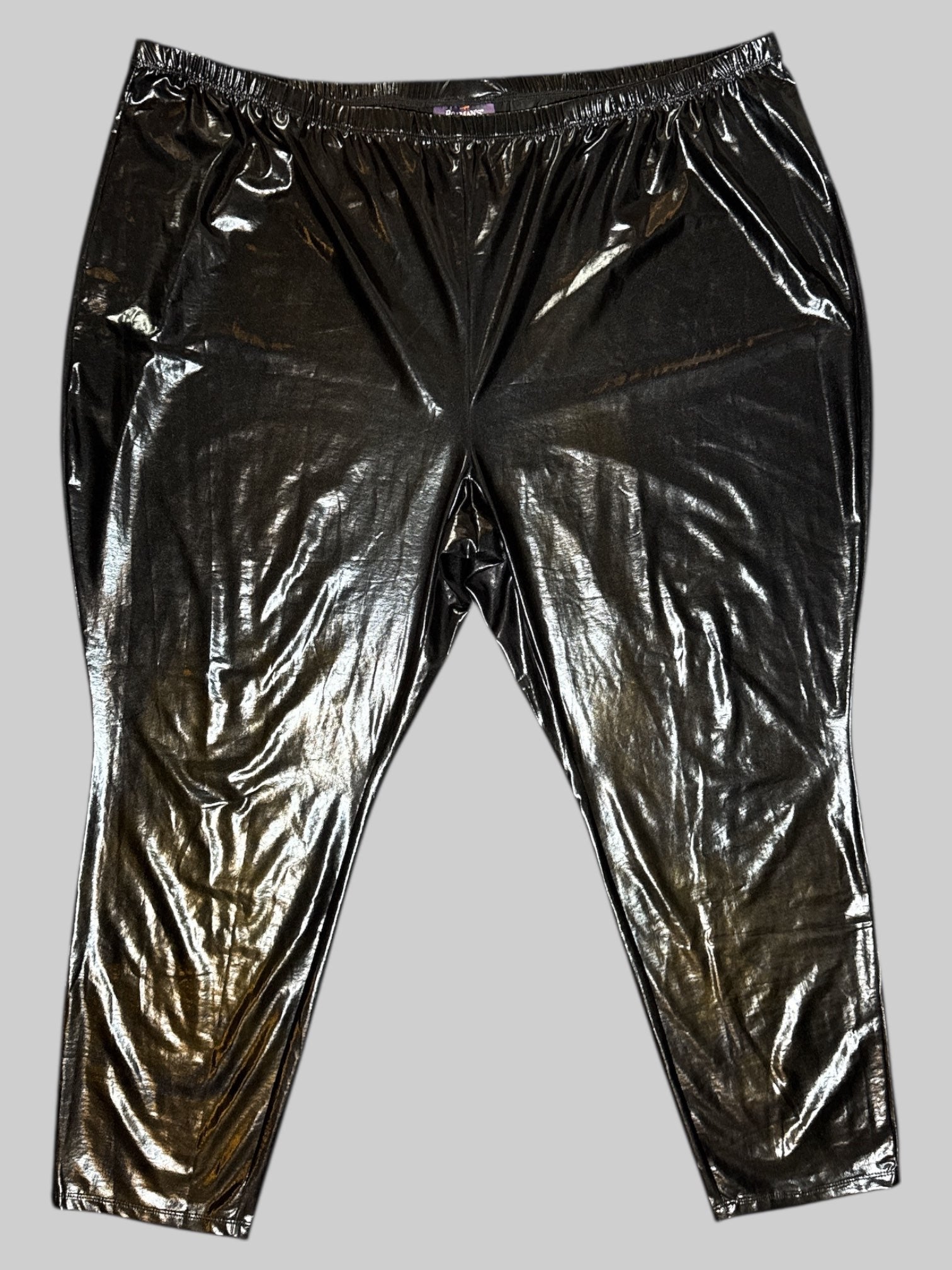 5X black pleather pants