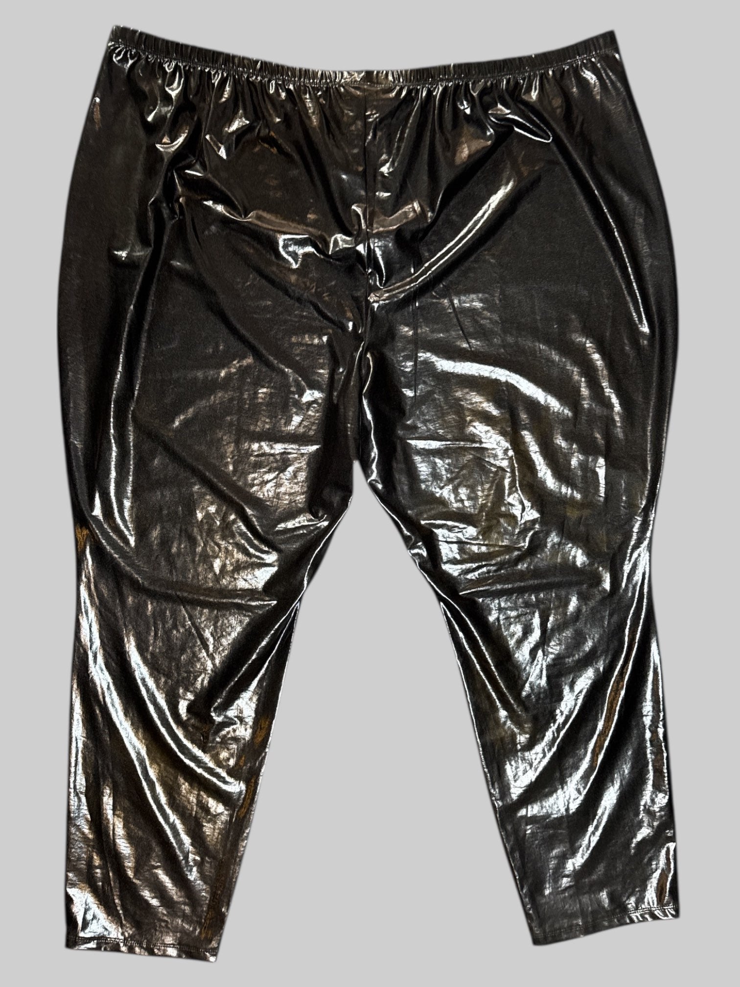5X black pleather pants