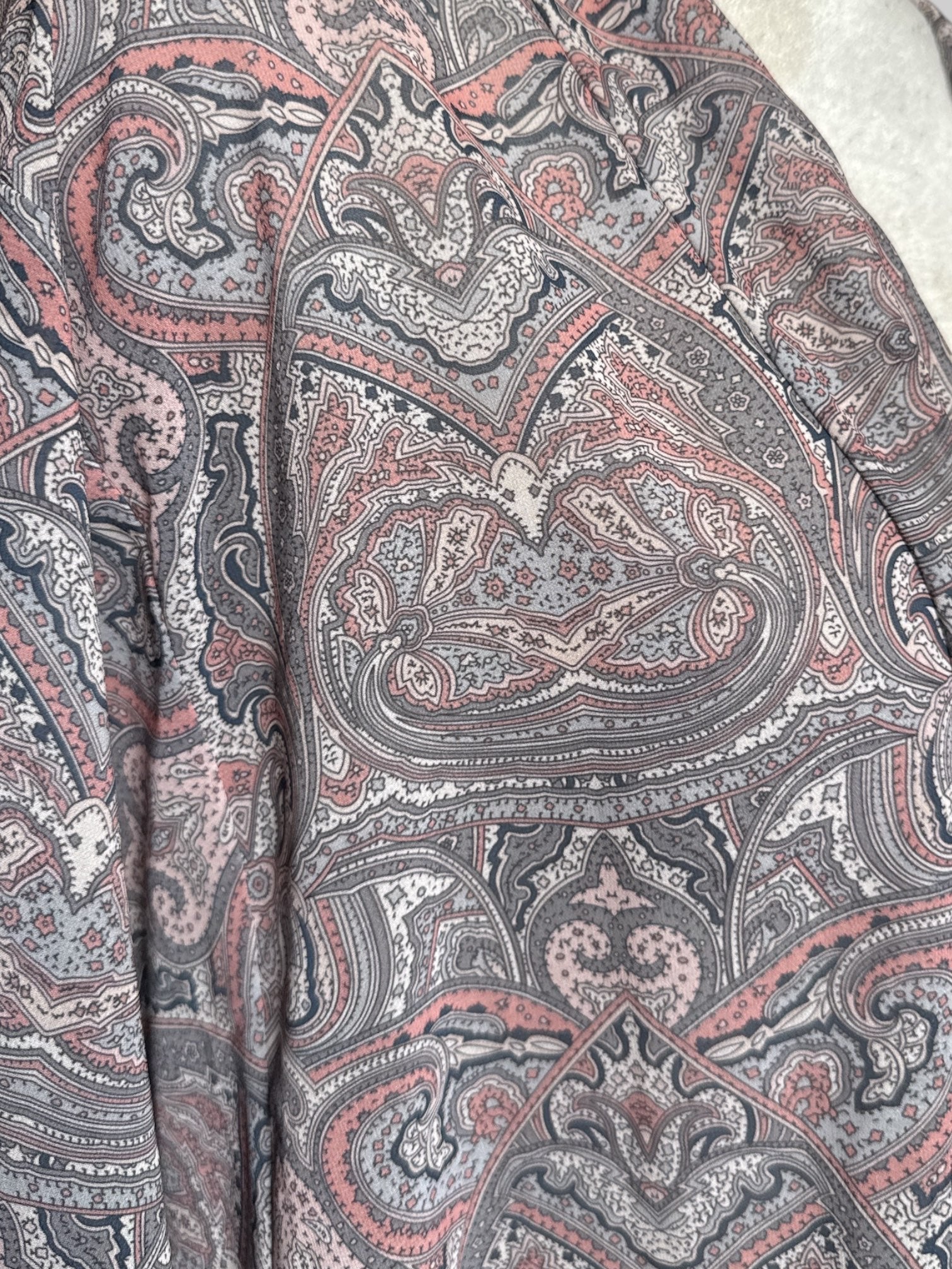 3X multicolor paisley pattern wrap cardigan