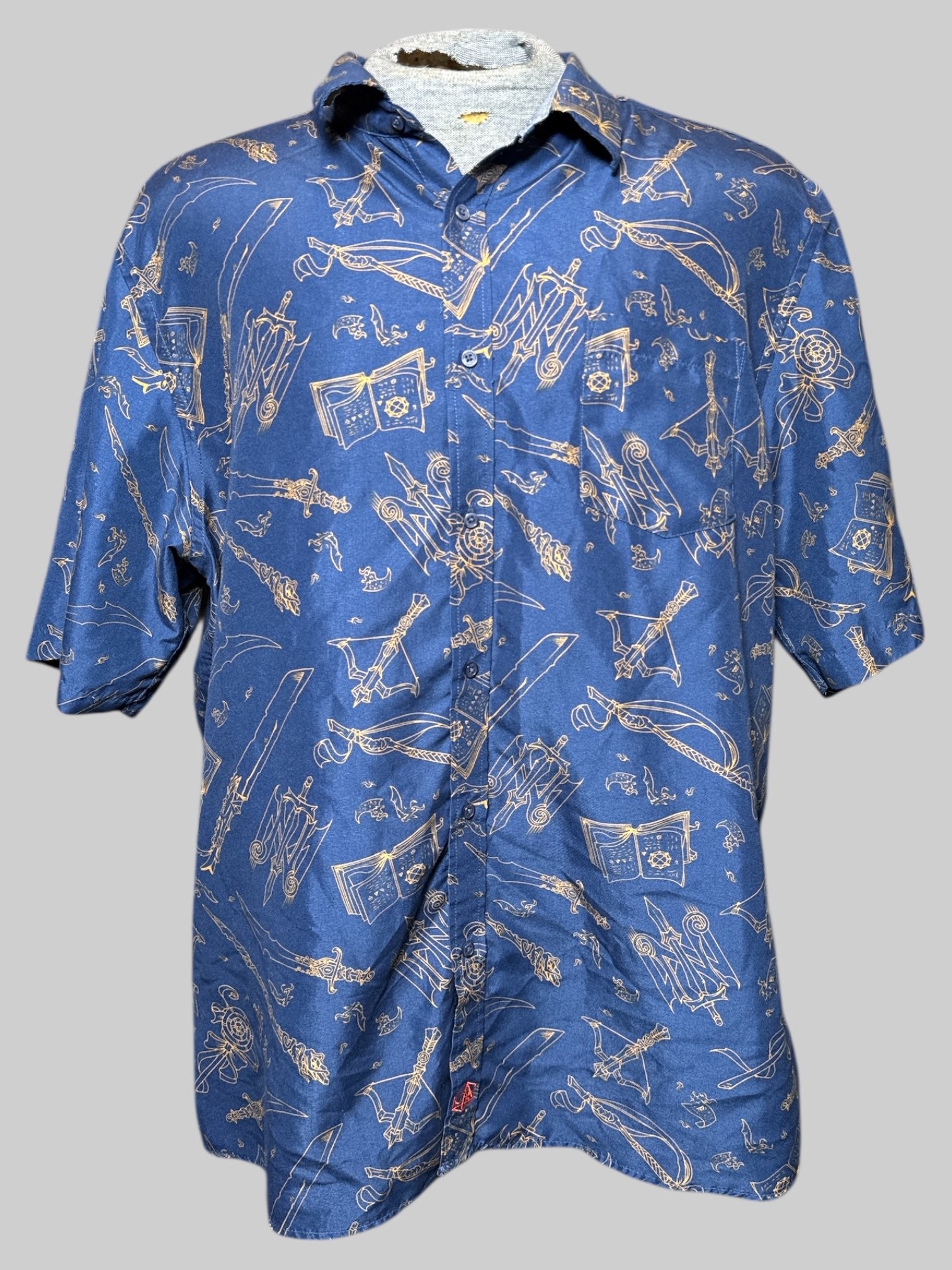 2X blue Critical Role DND button up