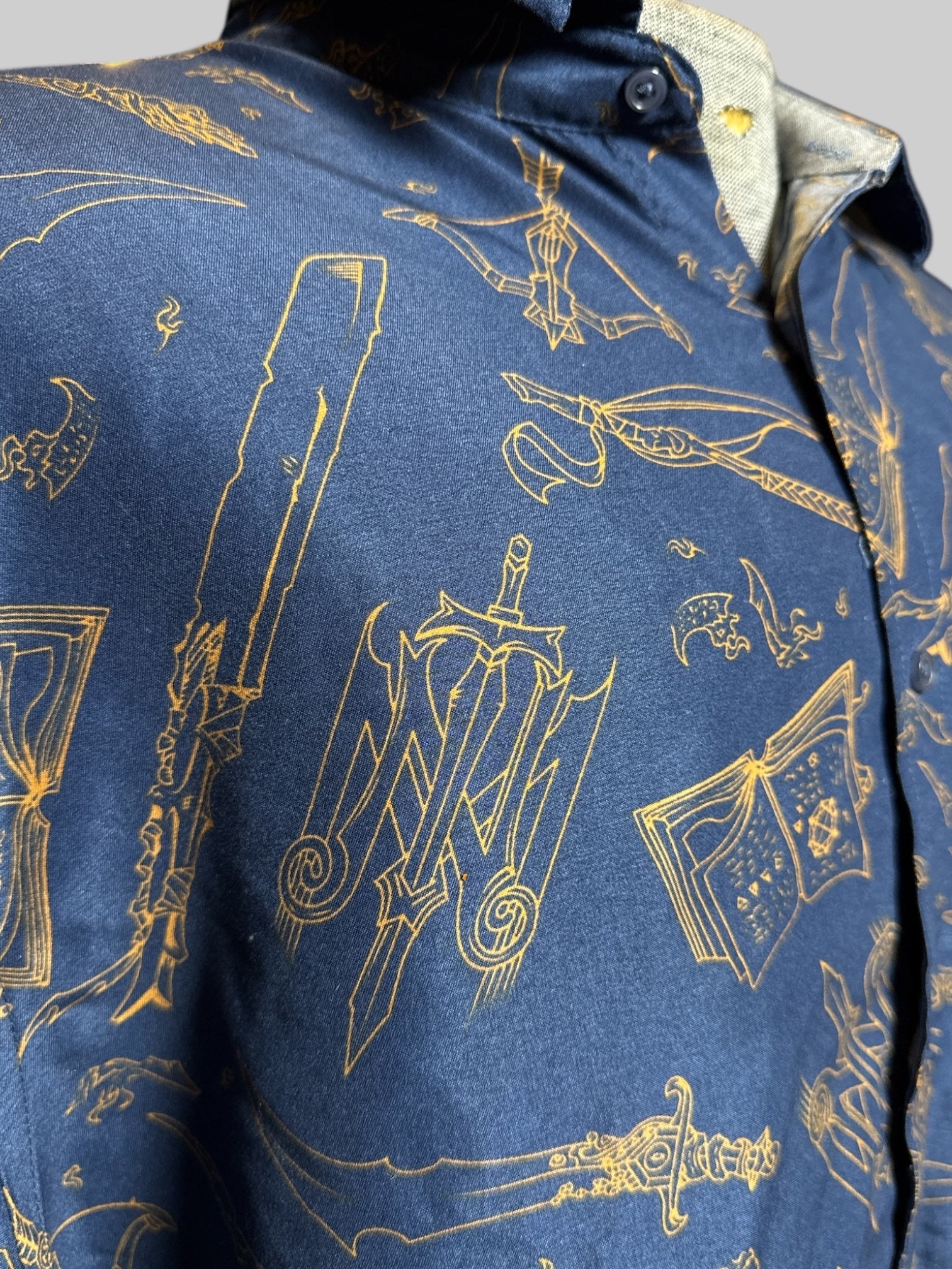 2X blue Critical Role DND button up