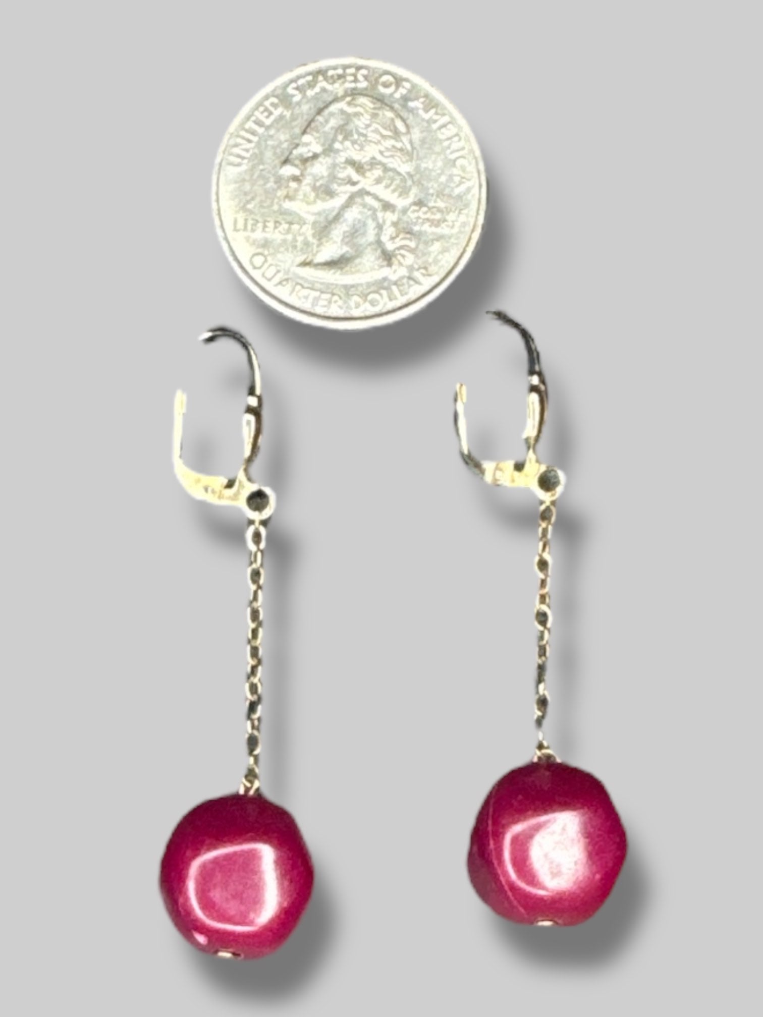 Vintage dangle burgundy bead earrings