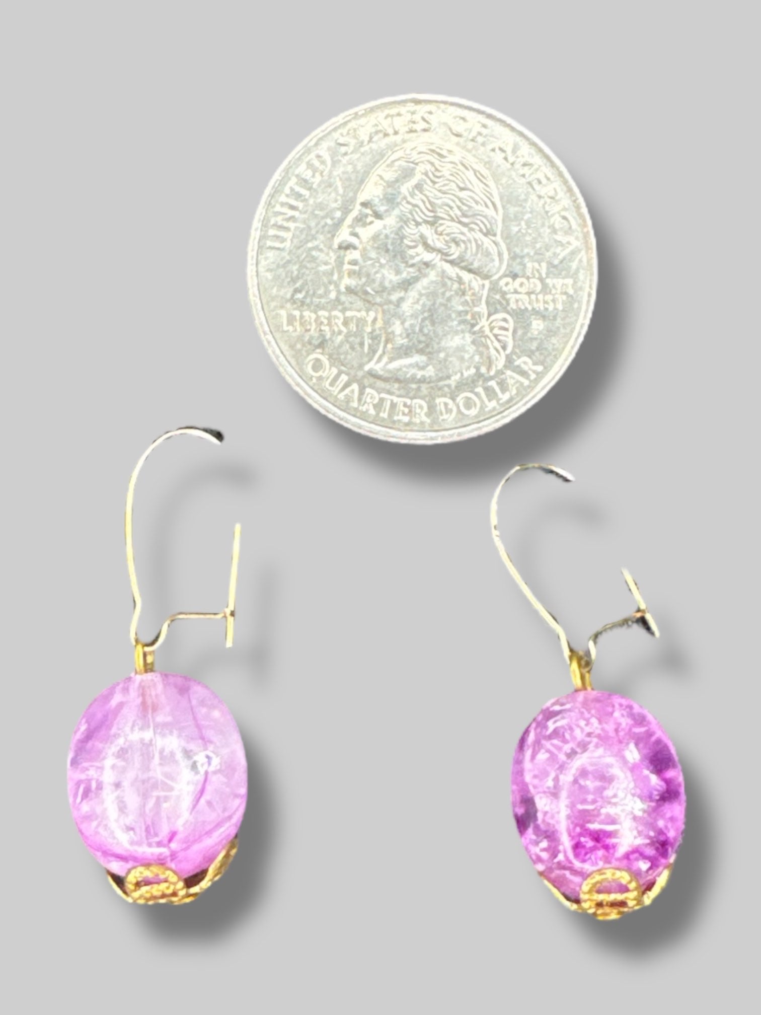 Vintage purple swirl earrings with gold color accents
