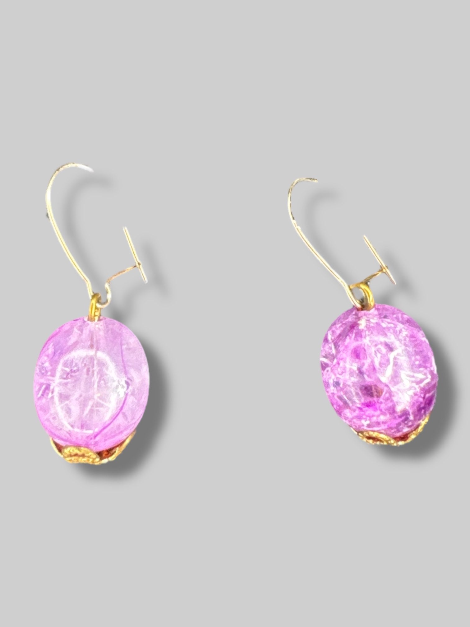 Vintage purple swirl earrings with gold color accents