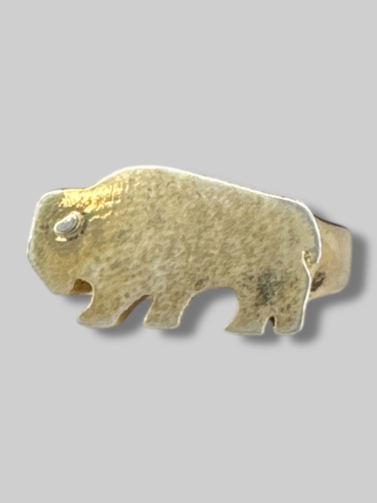 Size 6 silver tone bison ring