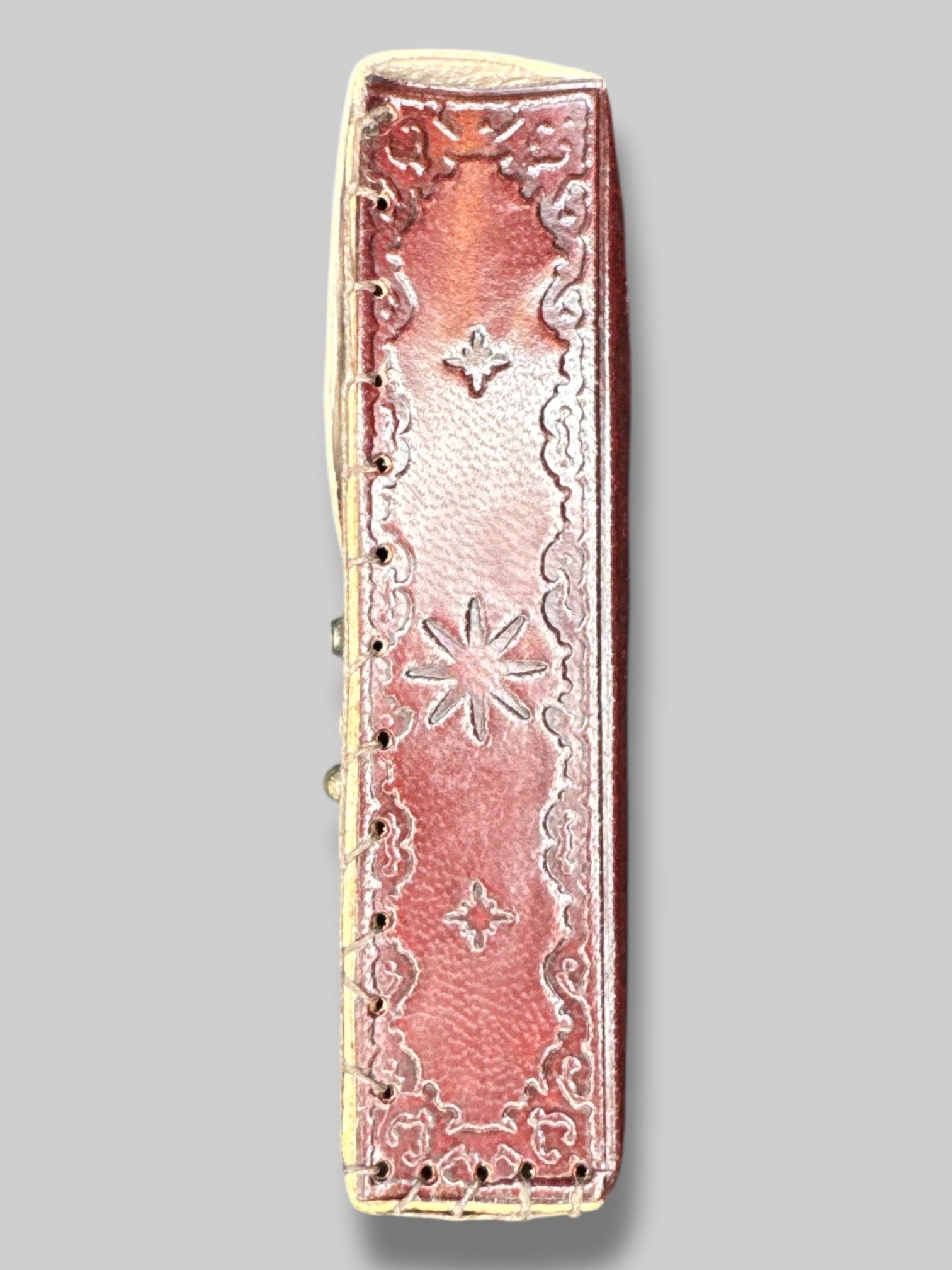 5.5” by 3.5” brown genuine leather tarot pouch