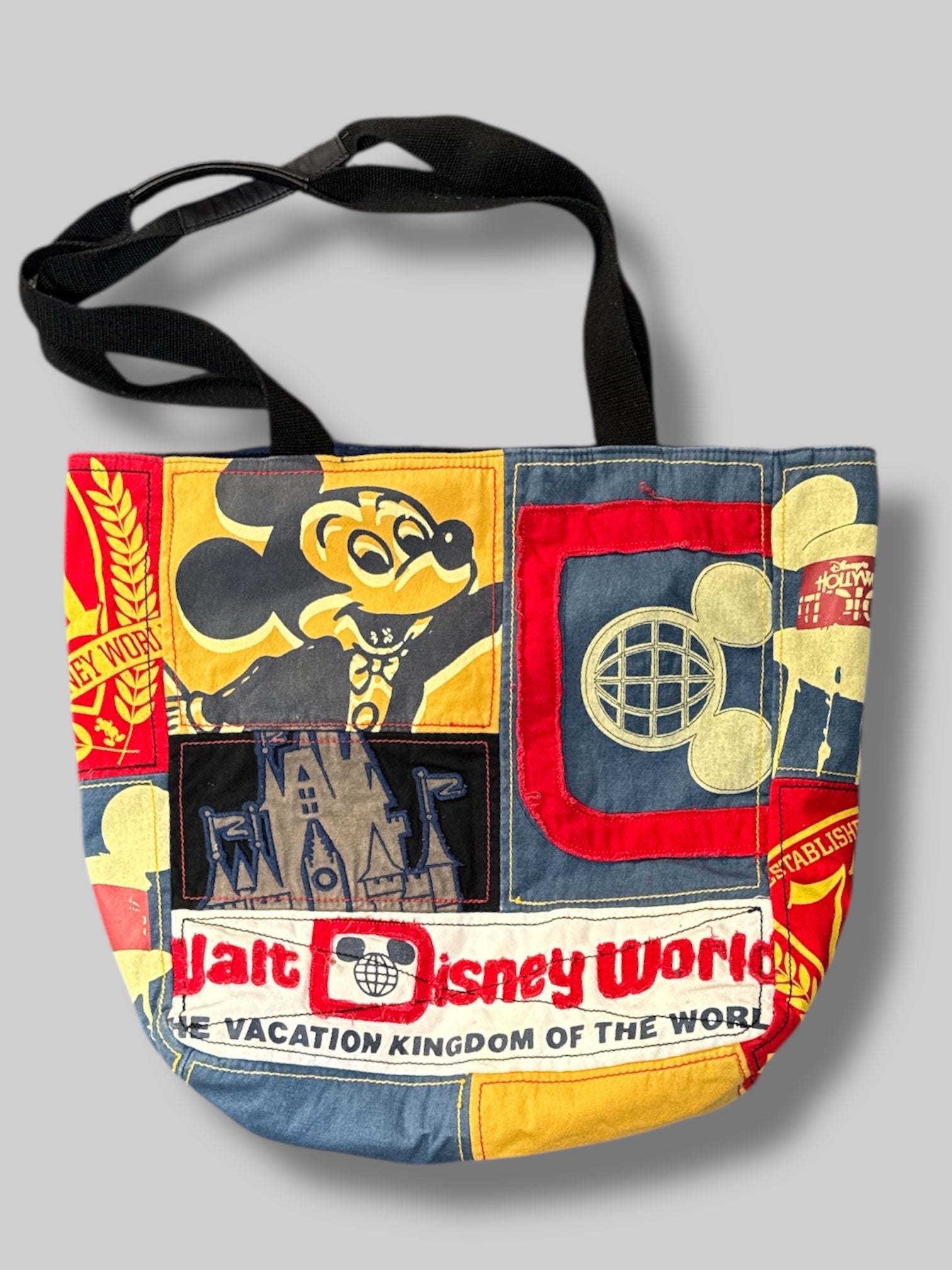 20” by 16” Walt Disney World canvas patched tote bag with snap button