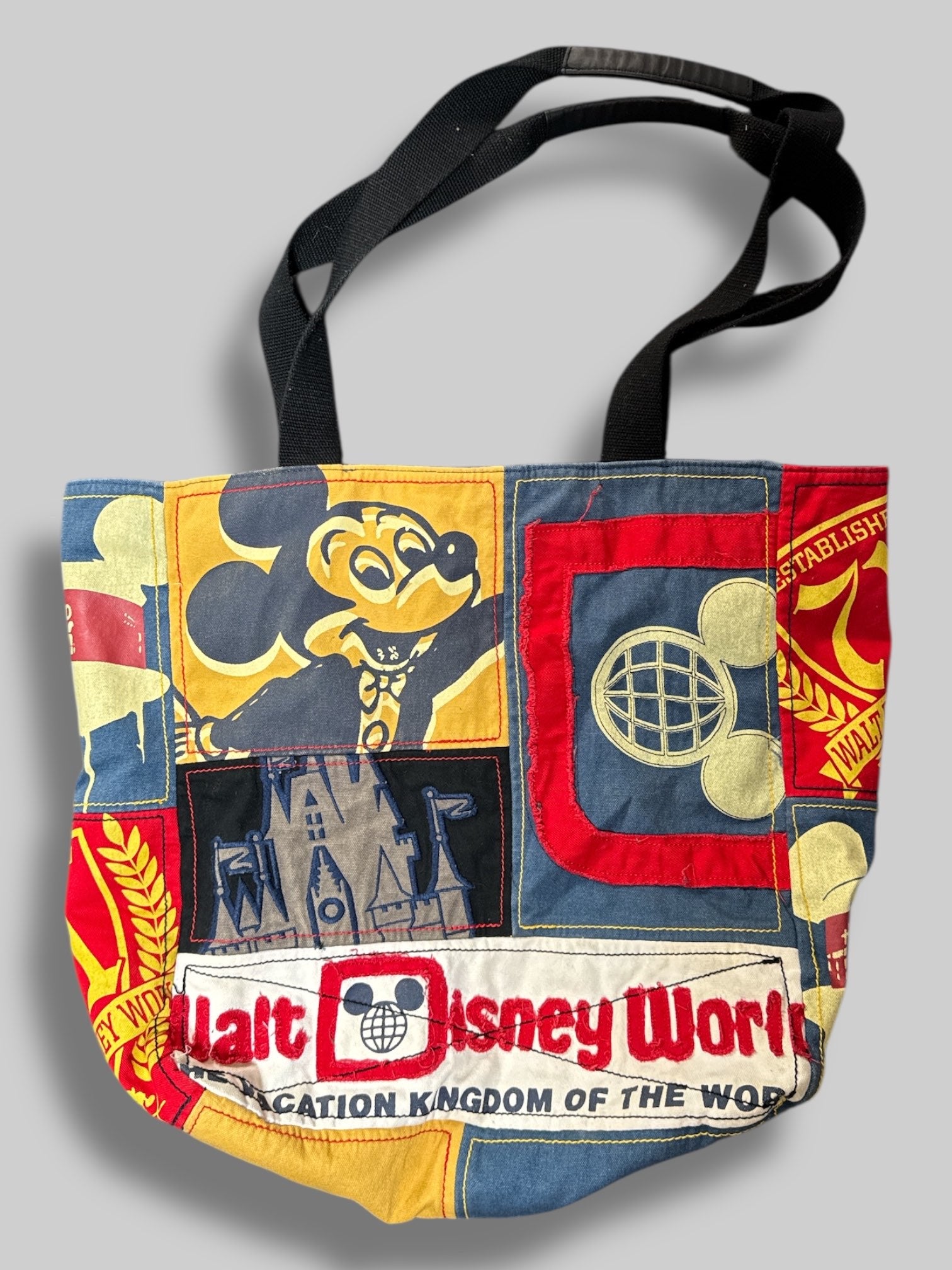 20” by 16” Walt Disney World canvas patched tote bag with snap button