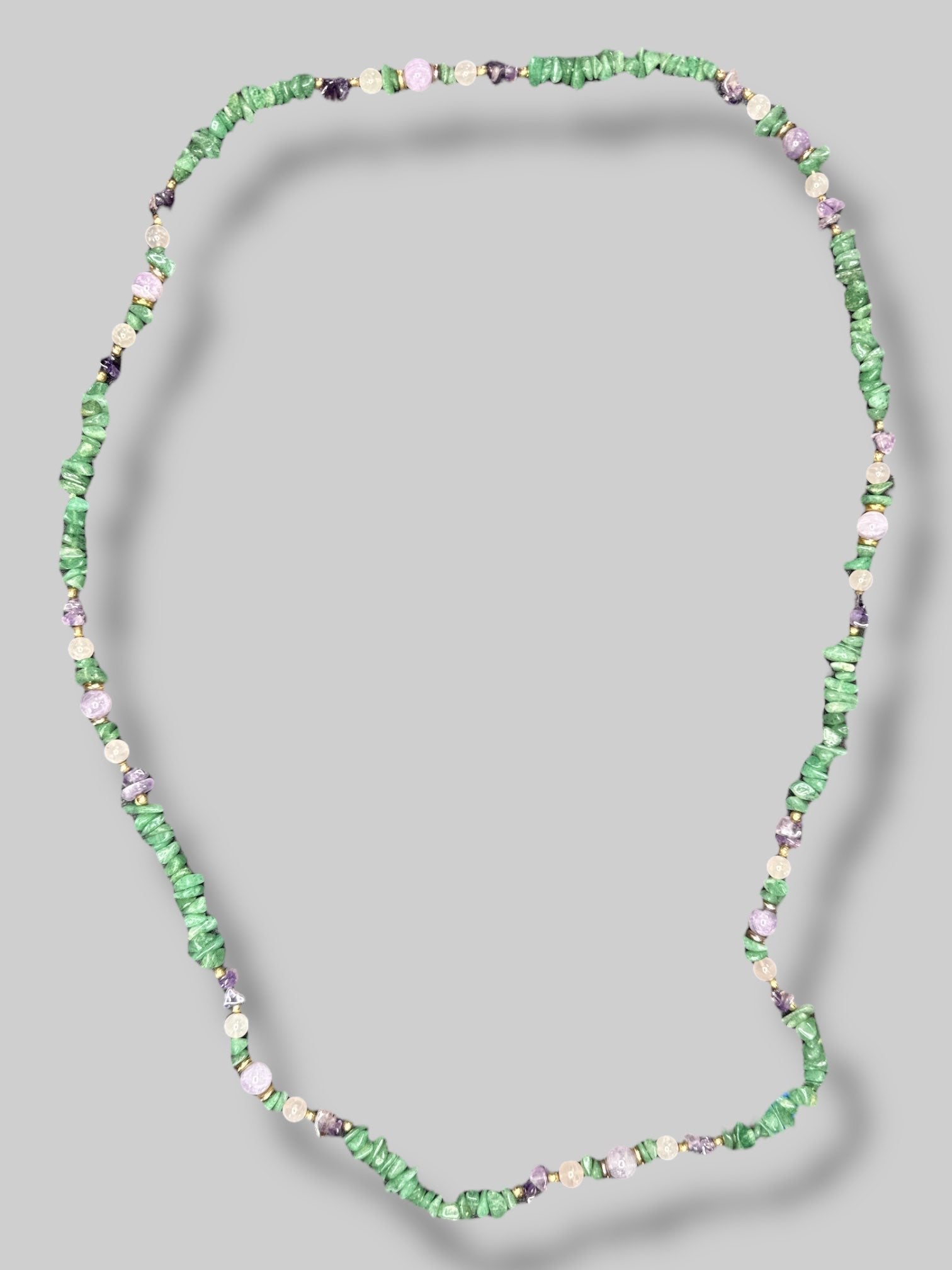 Long multi crystal necklace