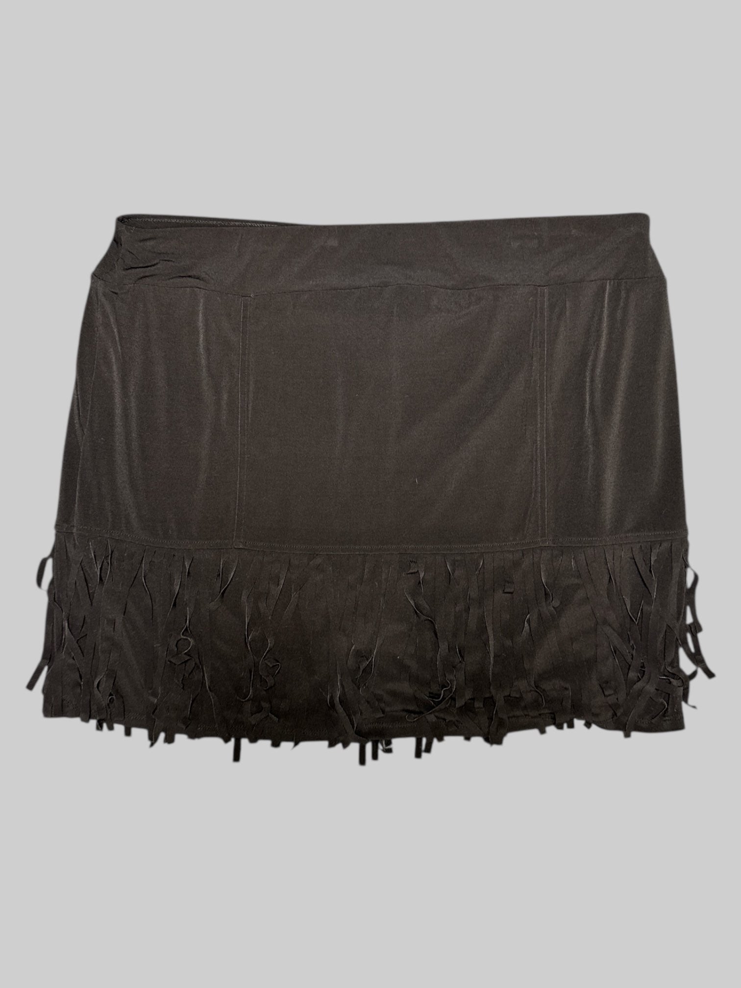 1X NWT black short skort with fringe