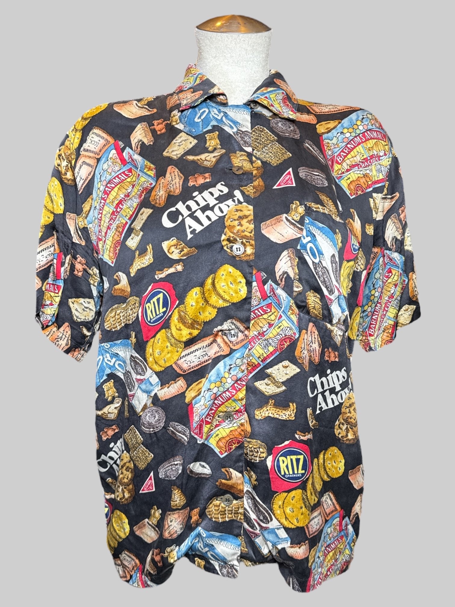 L rare vintage silk black nabisco branded snacks