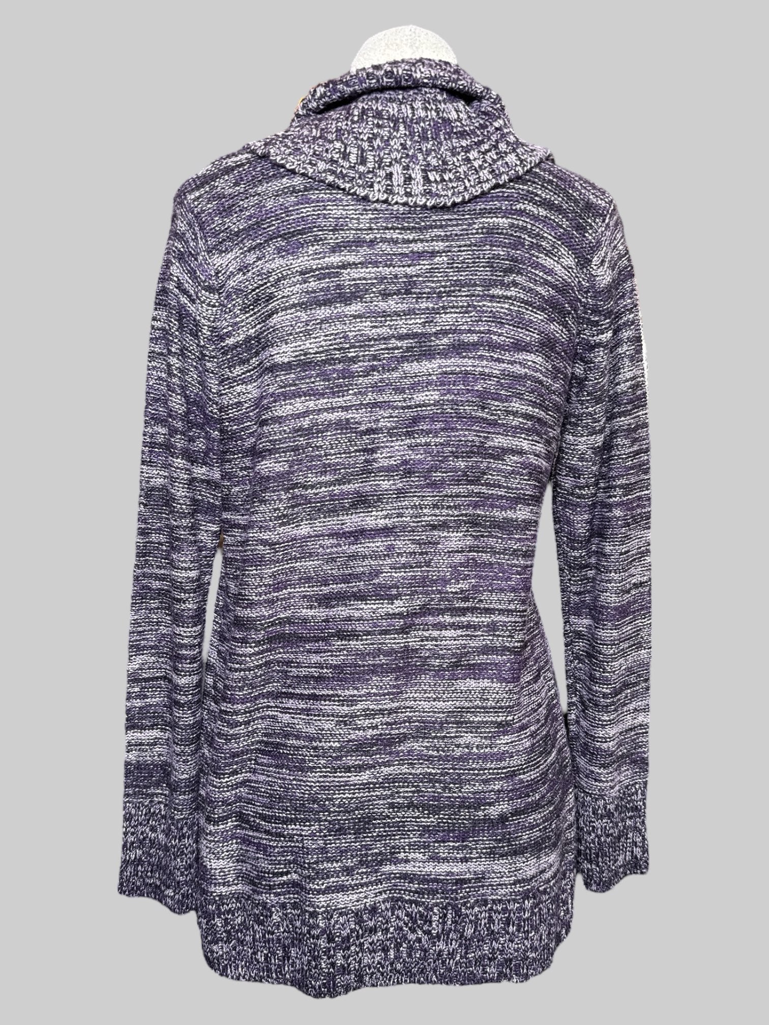 XL NWT purple and black knit turtleneck with argyle pattern