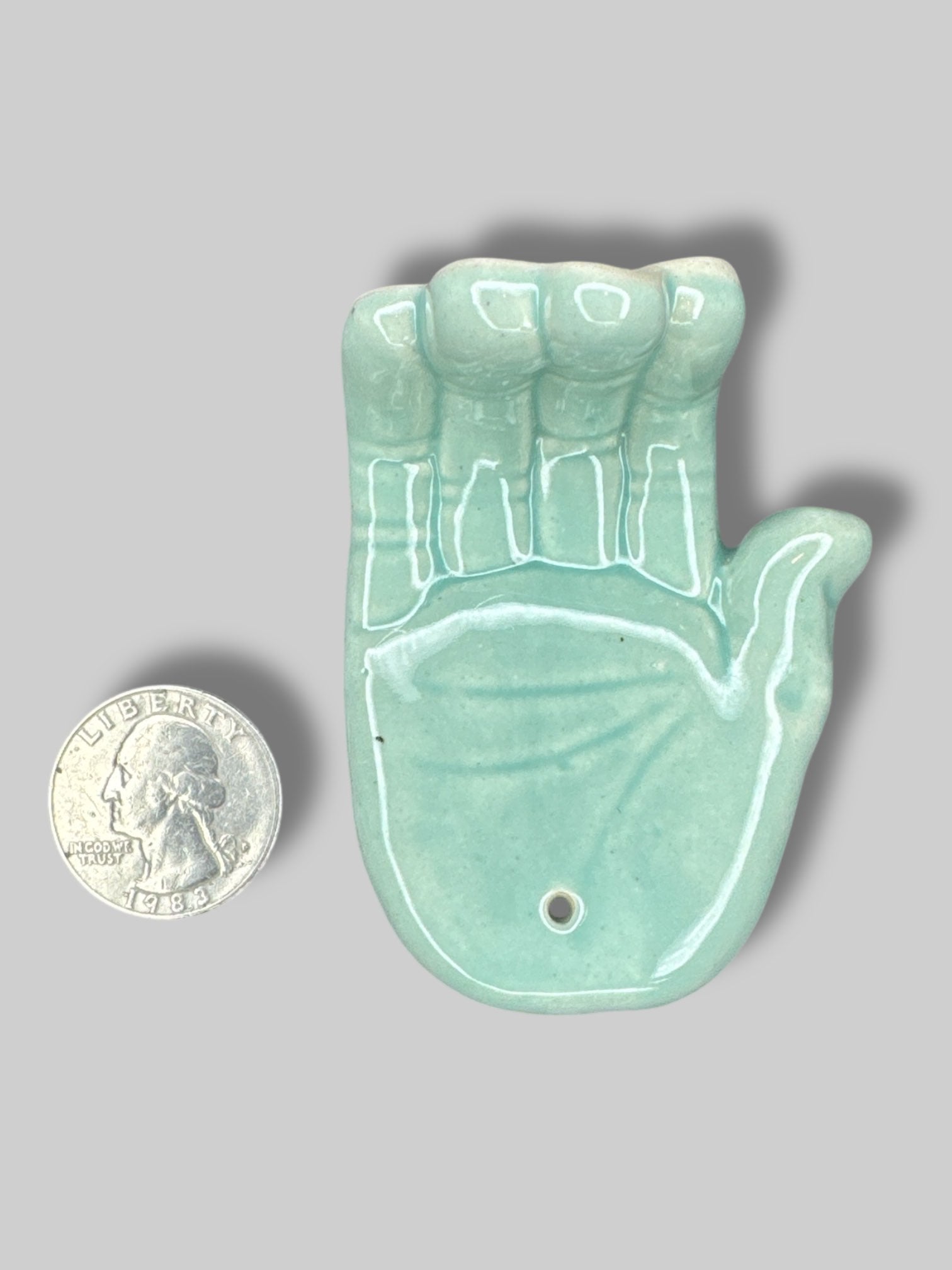 2” ceramic hand incense holder