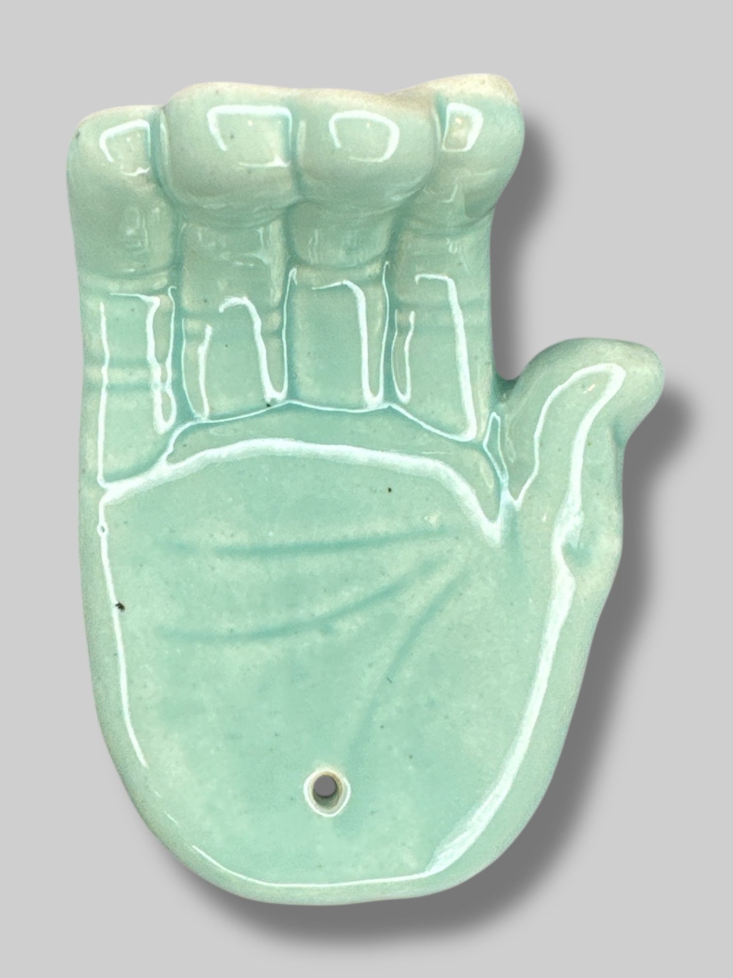 2” ceramic hand incense holder