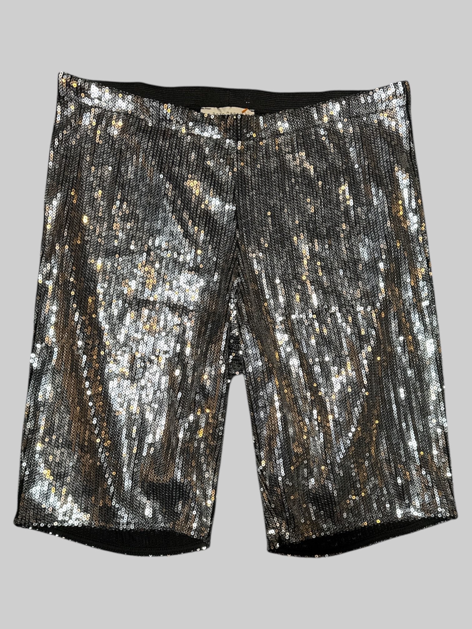 L silver sequin stretchy short