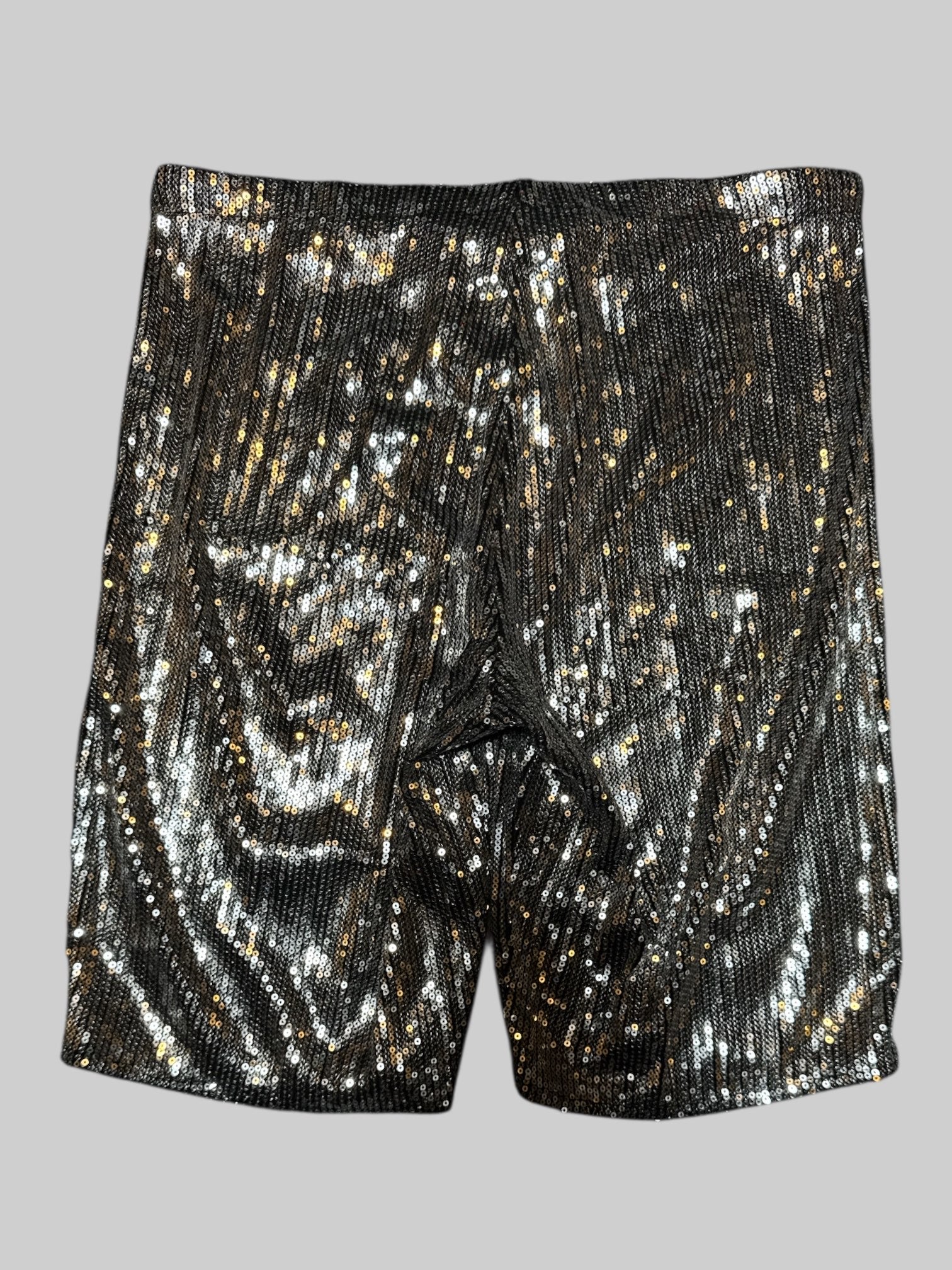L silver sequin stretchy short