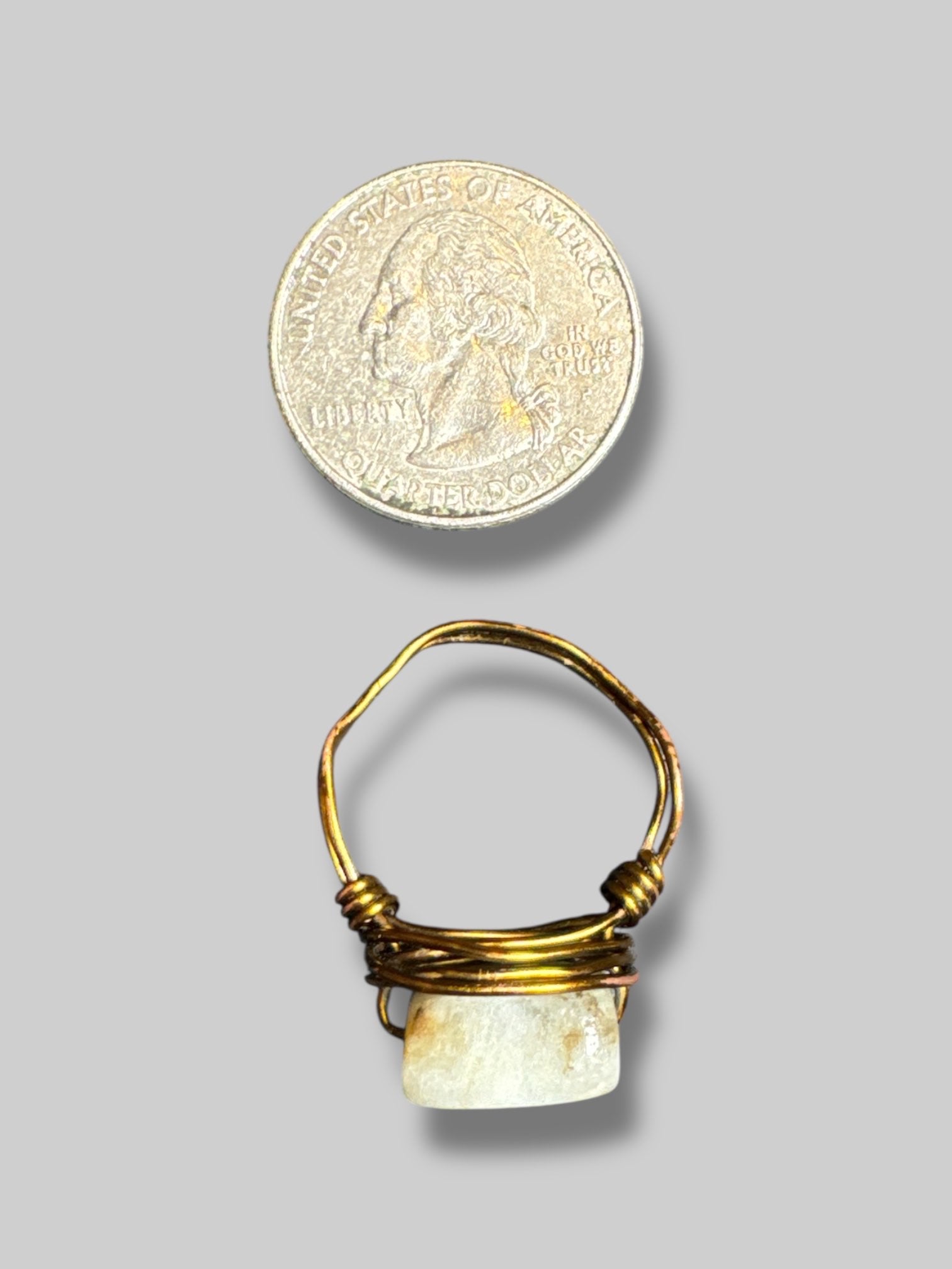 Size 8.5 wire wrapped stone ring